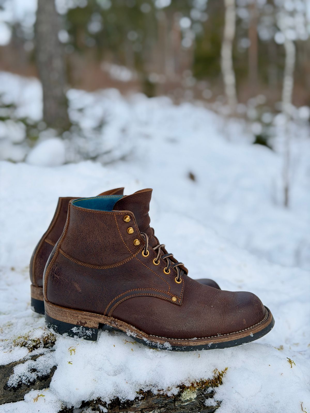 Photo by ostmo on February 5, 2026 of the Iron Boots x Østmo Type 1 in C.F. Stead Snuff Waxed Kudu.