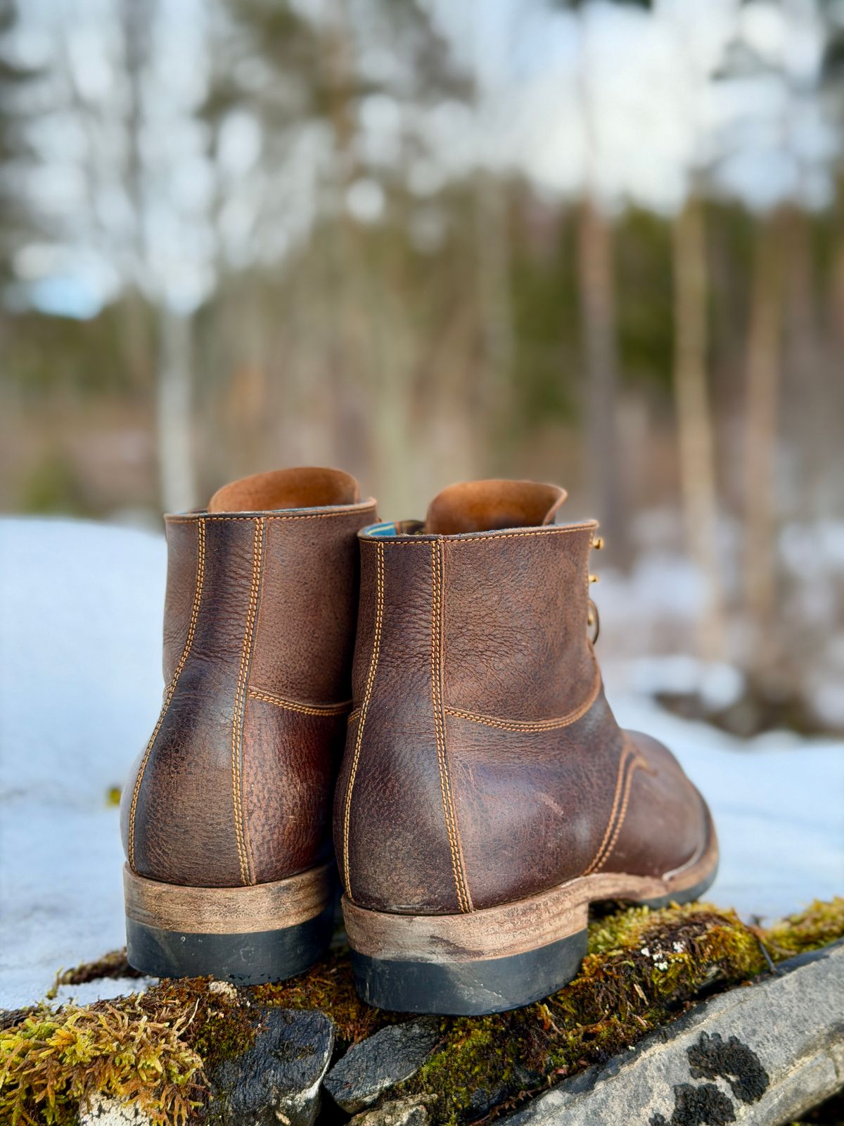 Photo by ostmo on March 1, 2026 of the Iron Boots x Østmo Type 1 in C.F. Stead Snuff Waxed Kudu.