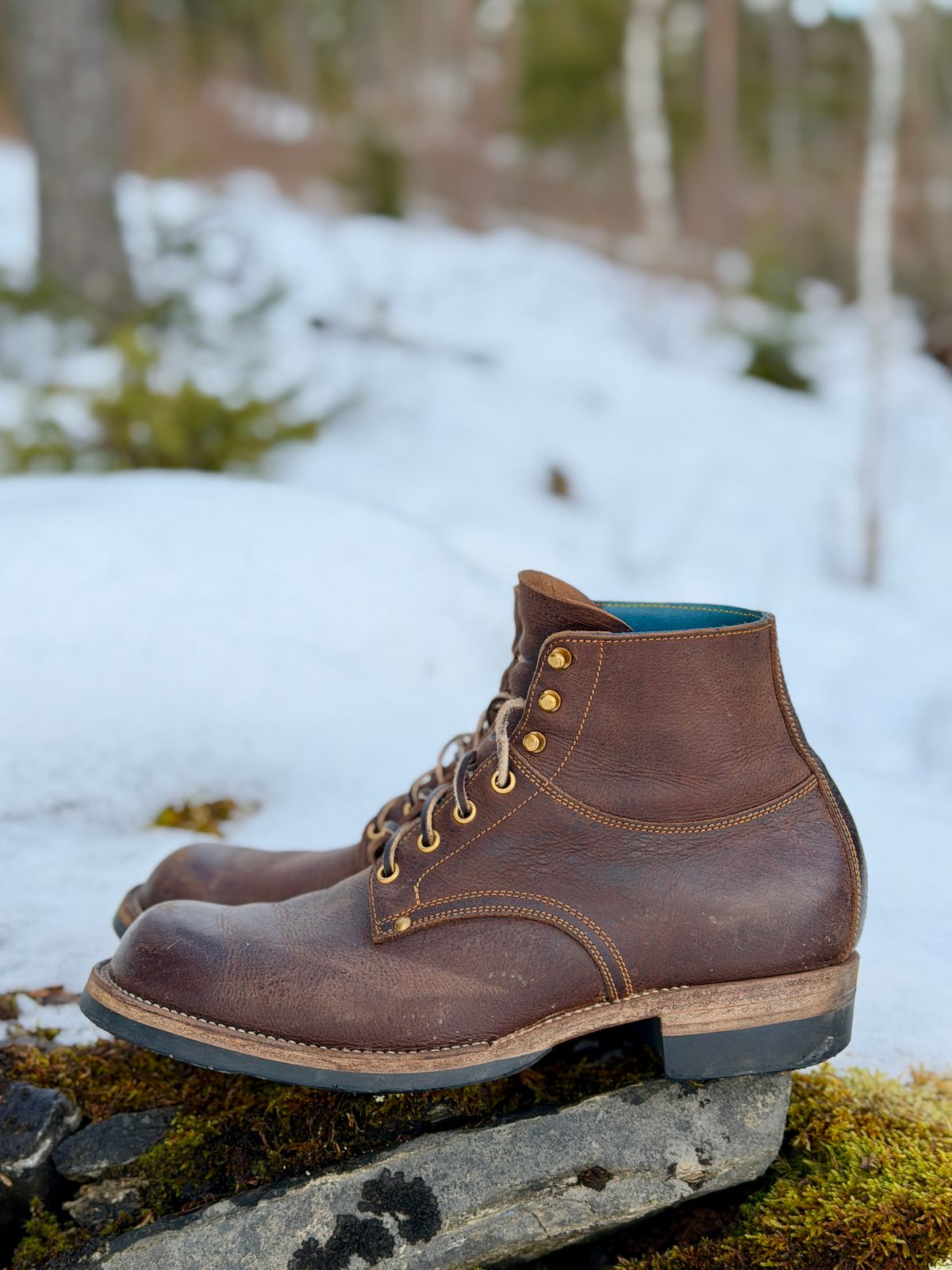 Photo by ostmo on March 1, 2026 of the Iron Boots x Østmo Type 1 in C.F. Stead Snuff Waxed Kudu.