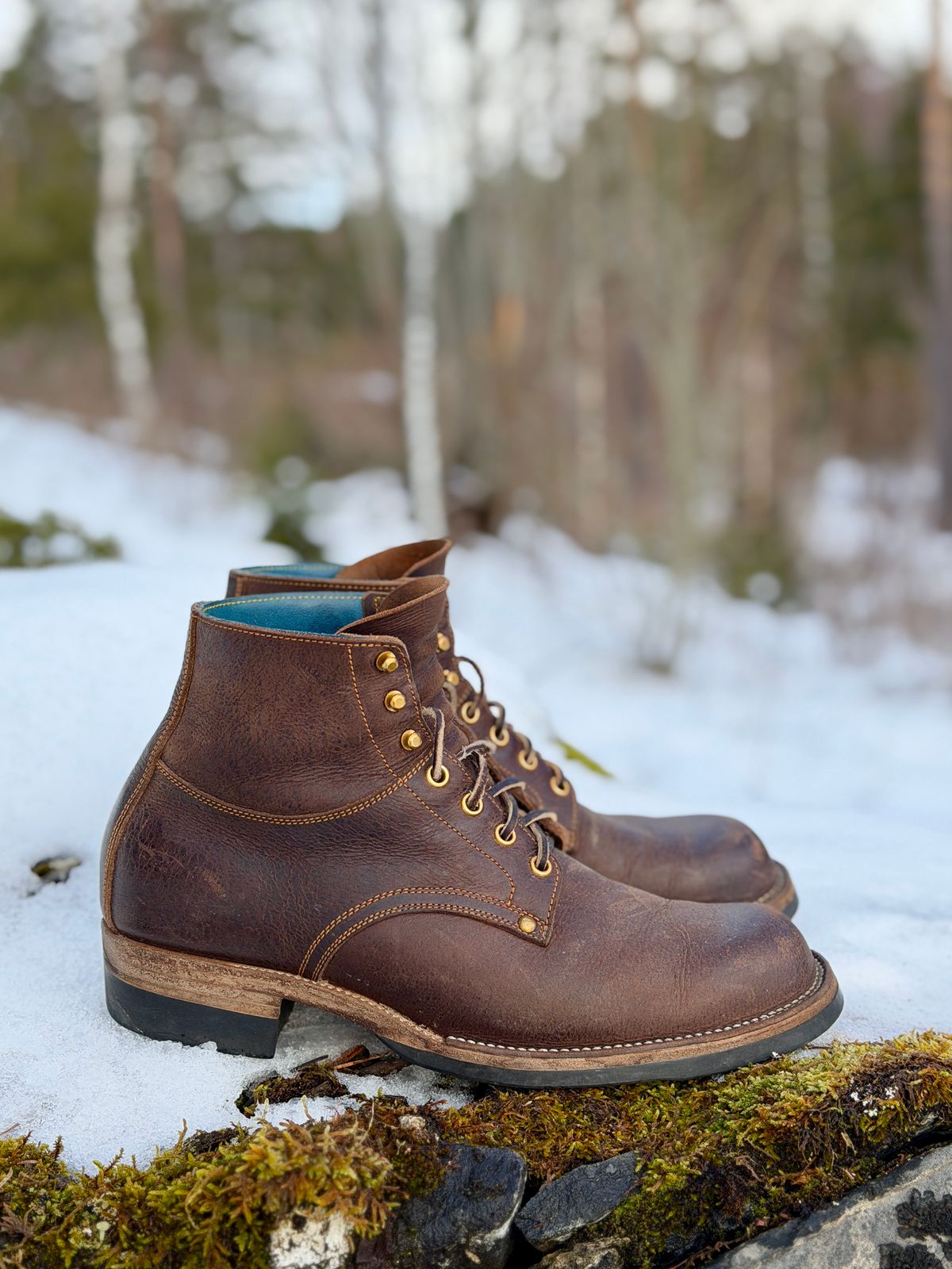 Photo by ostmo on March 1, 2026 of the Iron Boots x Østmo Type 1 in C.F. Stead Snuff Waxed Kudu.