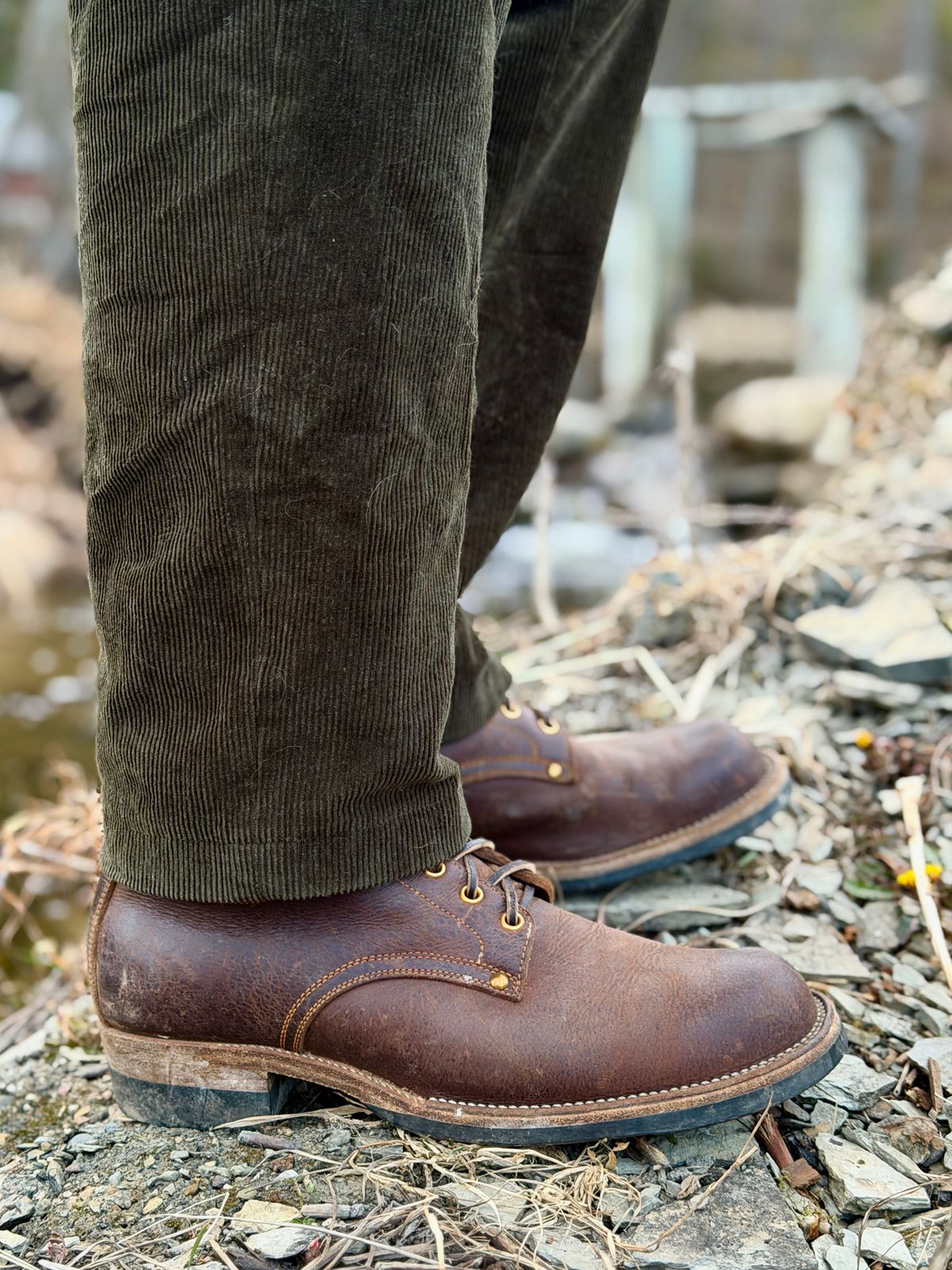 Photo by ostmo on April 1, 2026 of the Iron Boots x Østmo Type 1 in C.F. Stead Snuff Waxed Kudu.