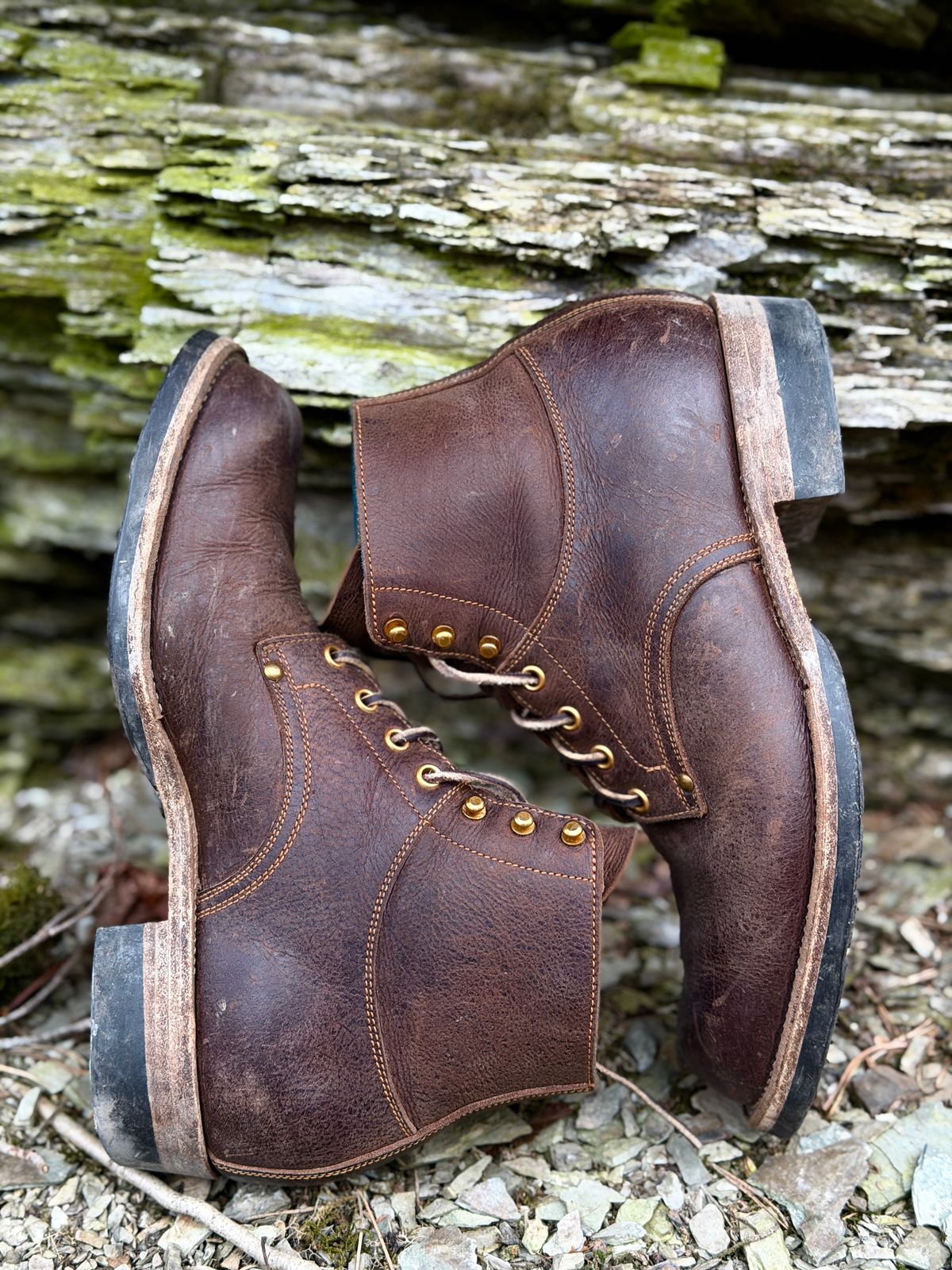 Photo by ostmo on April 1, 2026 of the Iron Boots x Østmo Type 1 in C.F. Stead Snuff Waxed Kudu.