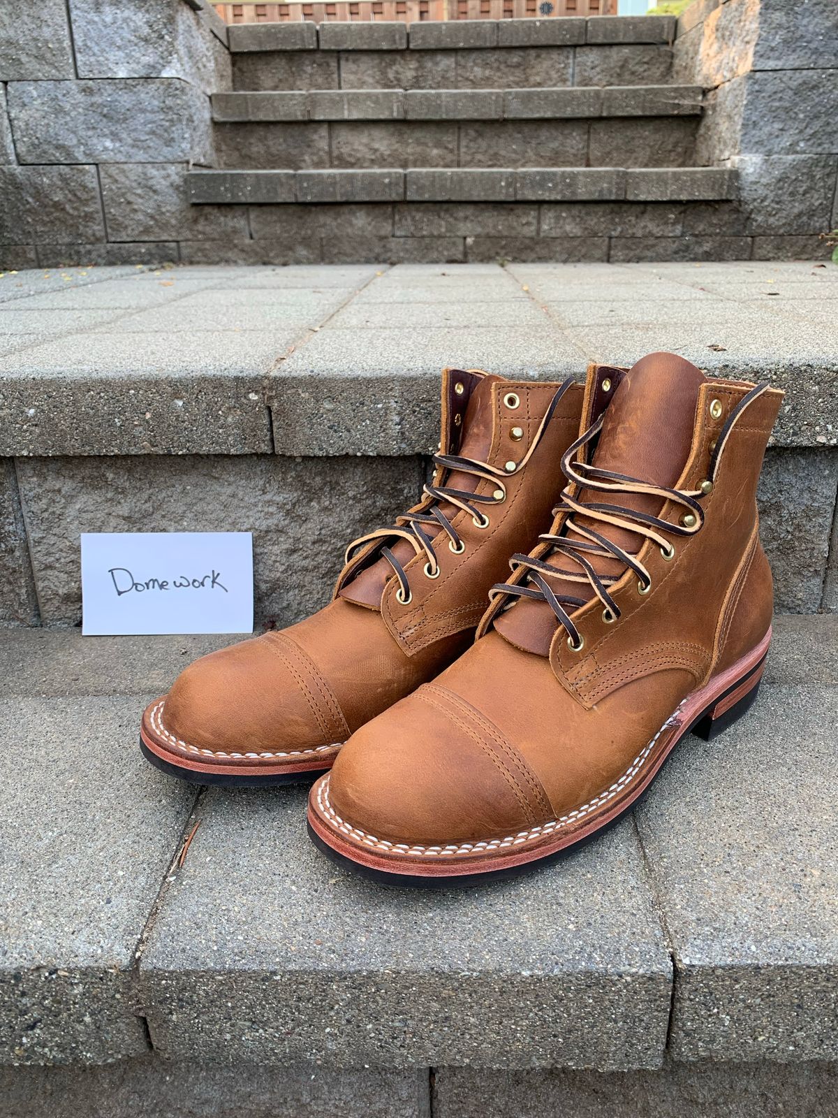 Photo by Sunbenny on October 1, 2022 of the Nicks Americana in Horween Orange Predator.