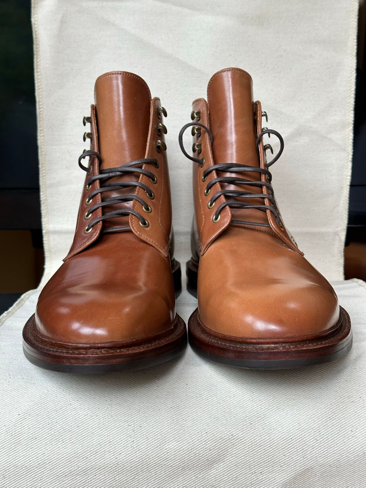 Photo by unsound_gambit on October 1, 2022 of the Grant Stone Edward Boot in Horween Honey Glazed Shell Cordovan.