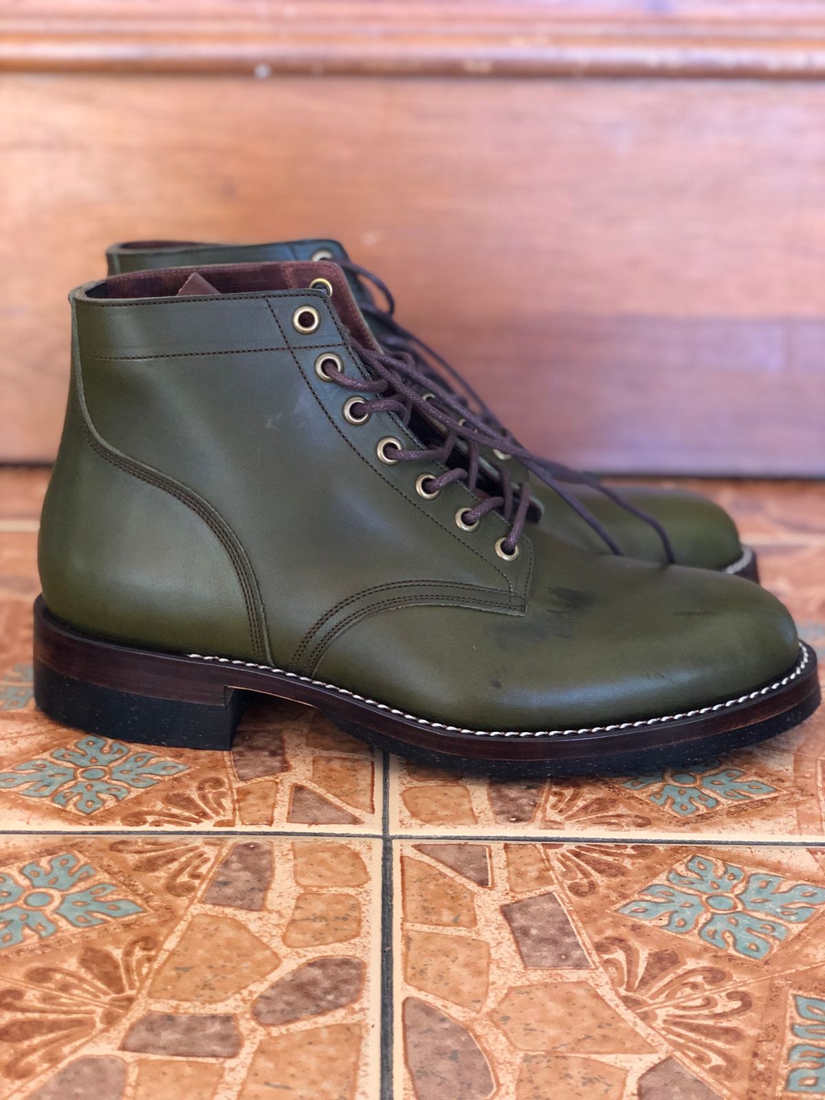 Photo by bijansesame on October 1, 2022 of the Onderhoud SVC01 Boondocker in Badalassi Carlo Olive Green Minerva.