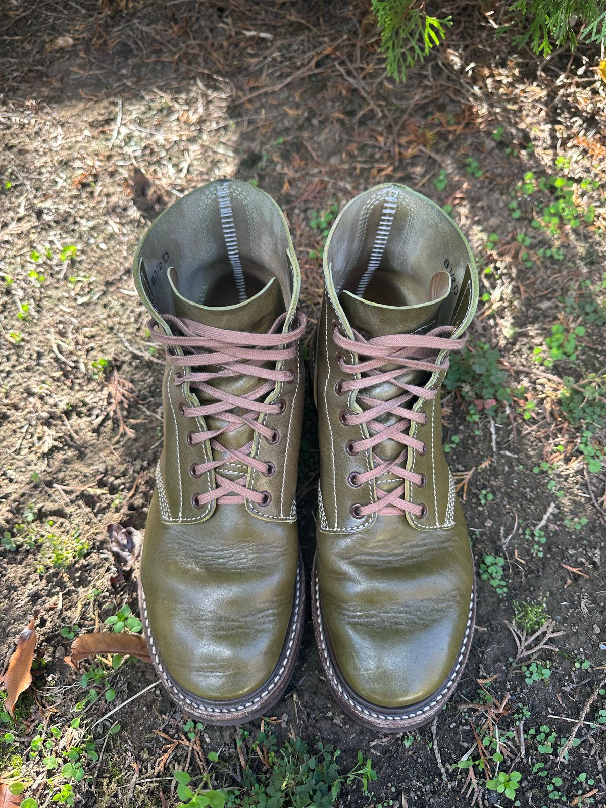 Photo by 8loop on November 5, 2022 of the John Lofgren M-43 Service Shoes in Shinki Olive Shrunken Horsebutt.
