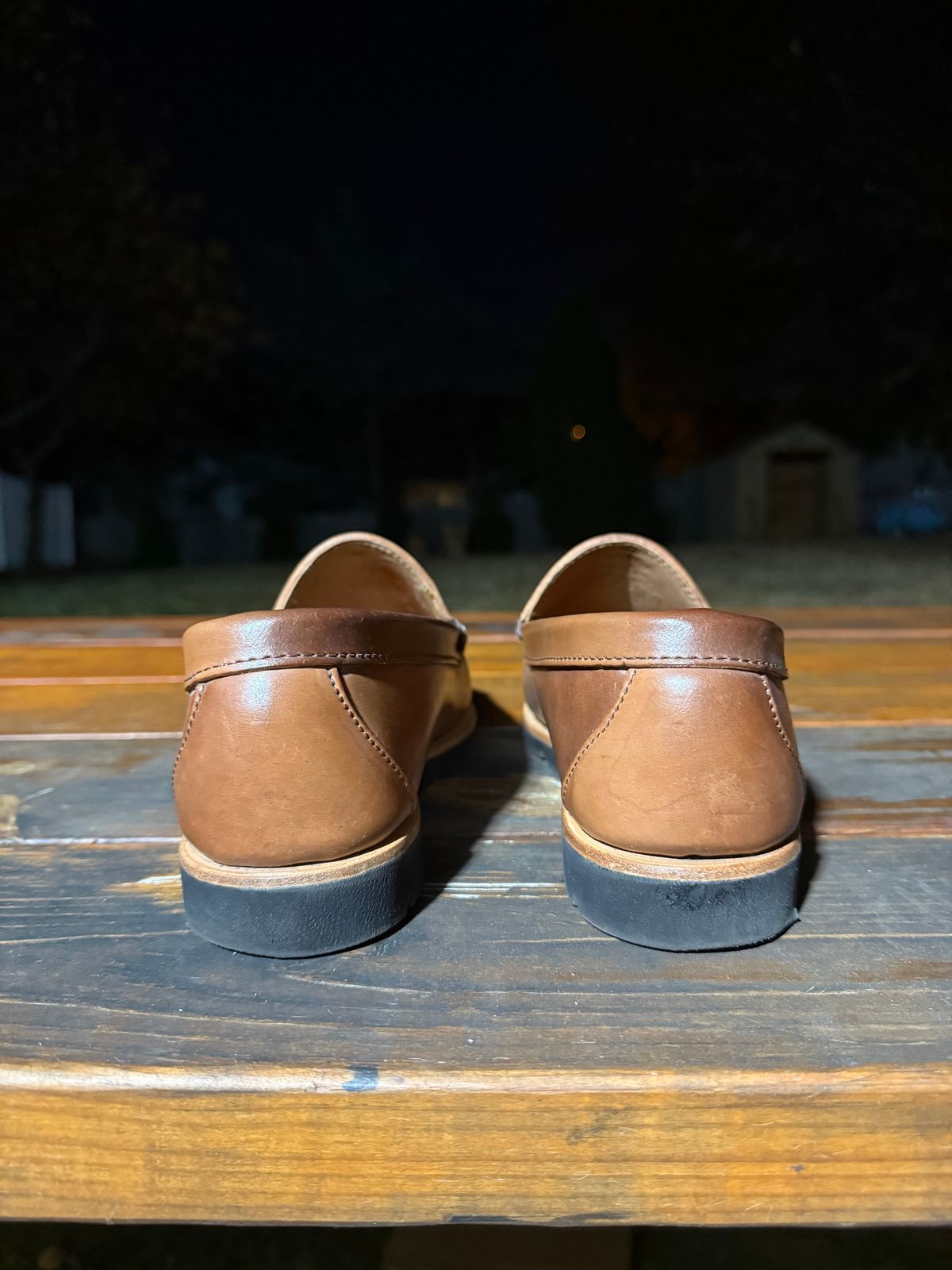 Photo by 8loop on November 6, 2024 of the Rancourt & Co. Blue Isle Venetian in Horween Whisky Shell Cordovan.