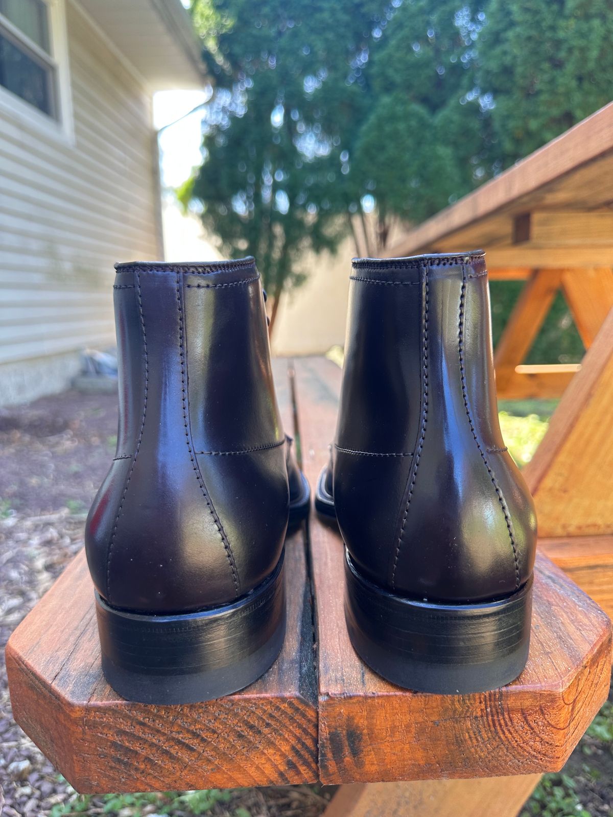 Photo by 8loop on October 3, 2023 of the Alden Indy Boot in Horween Color 8 Shell Cordovan.