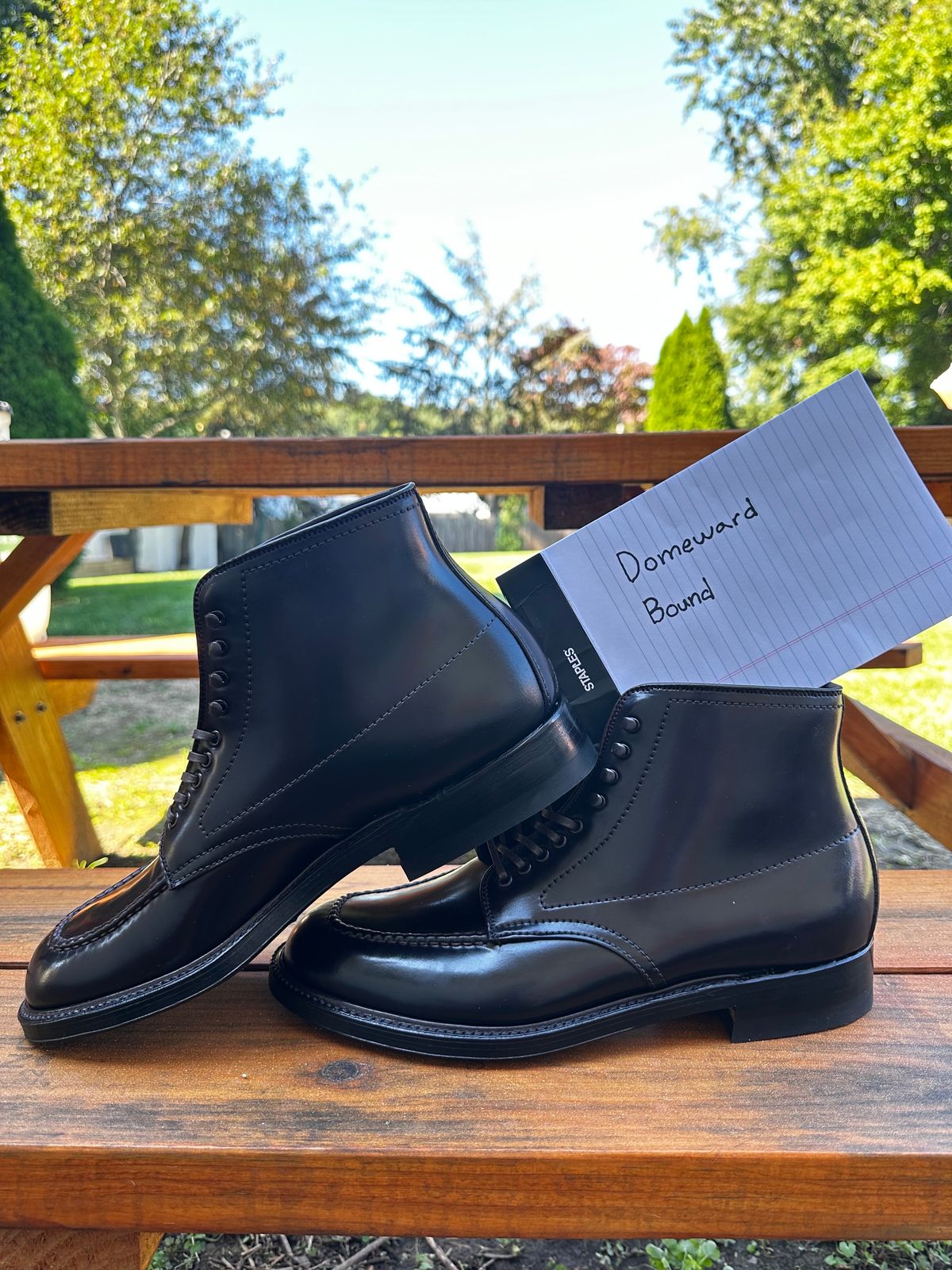 Photo by 8loop on October 3, 2023 of the Alden Indy Boot in Horween Color 8 Shell Cordovan.