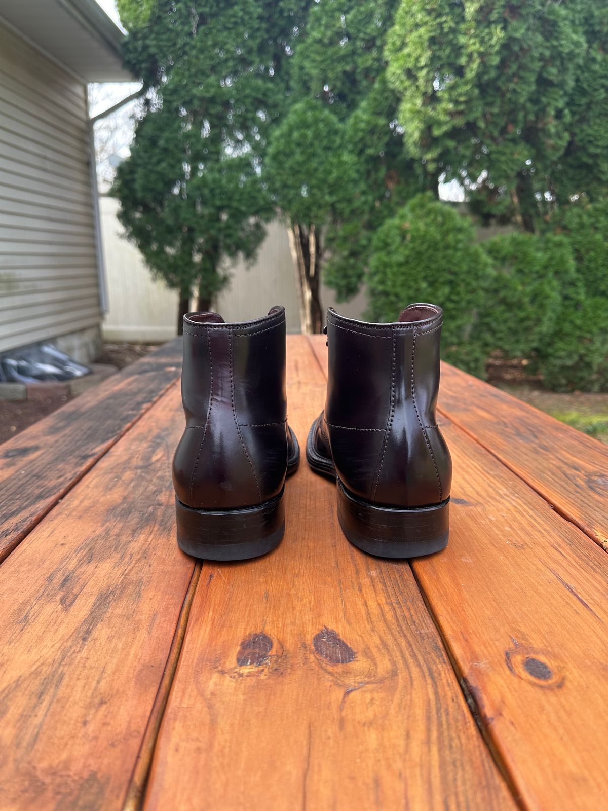Photo by 8loop on November 4, 2023 of the Alden Indy Boot in Horween Color 8 Shell Cordovan.