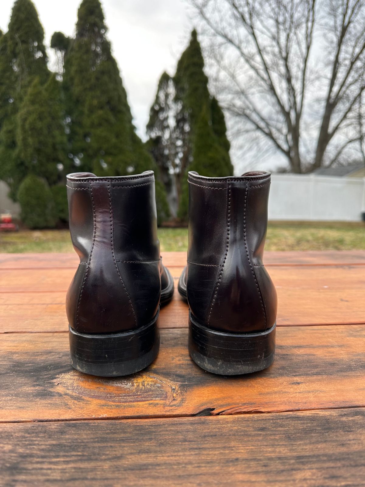 Photo by 8loop on January 1, 2024 of the Alden Indy Boot in Horween Color 8 Shell Cordovan.