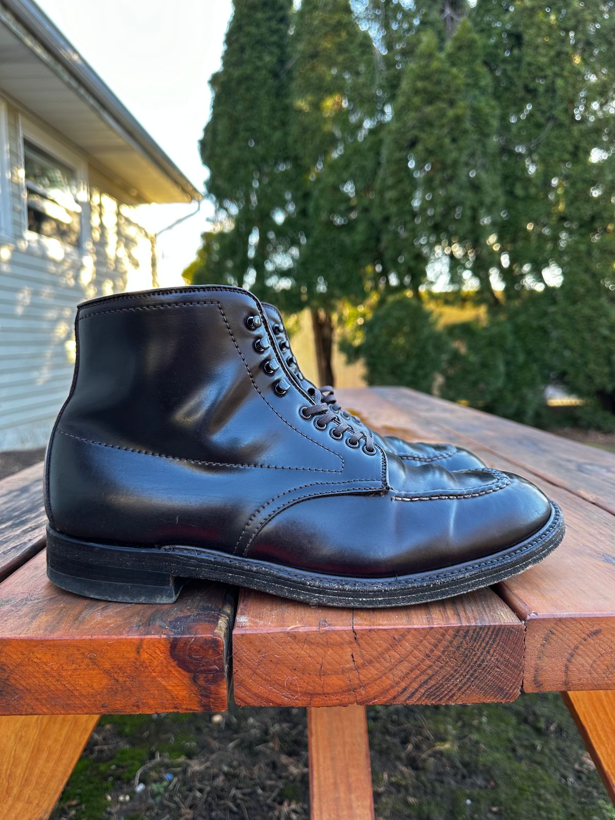 Photo by 8loop on March 3, 2024 of the Alden Indy Boot in Horween Color 8 Shell Cordovan.