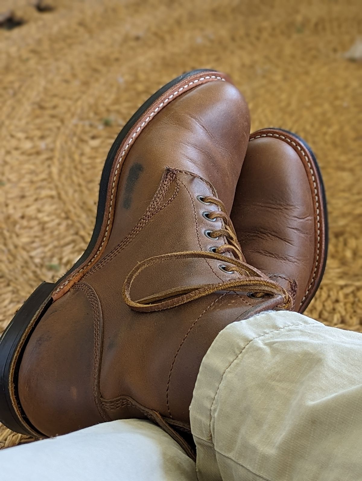 Photo by dwbrunton on June 24, 2023 of the Dayton Boots Service Boot in Brown Chrome.