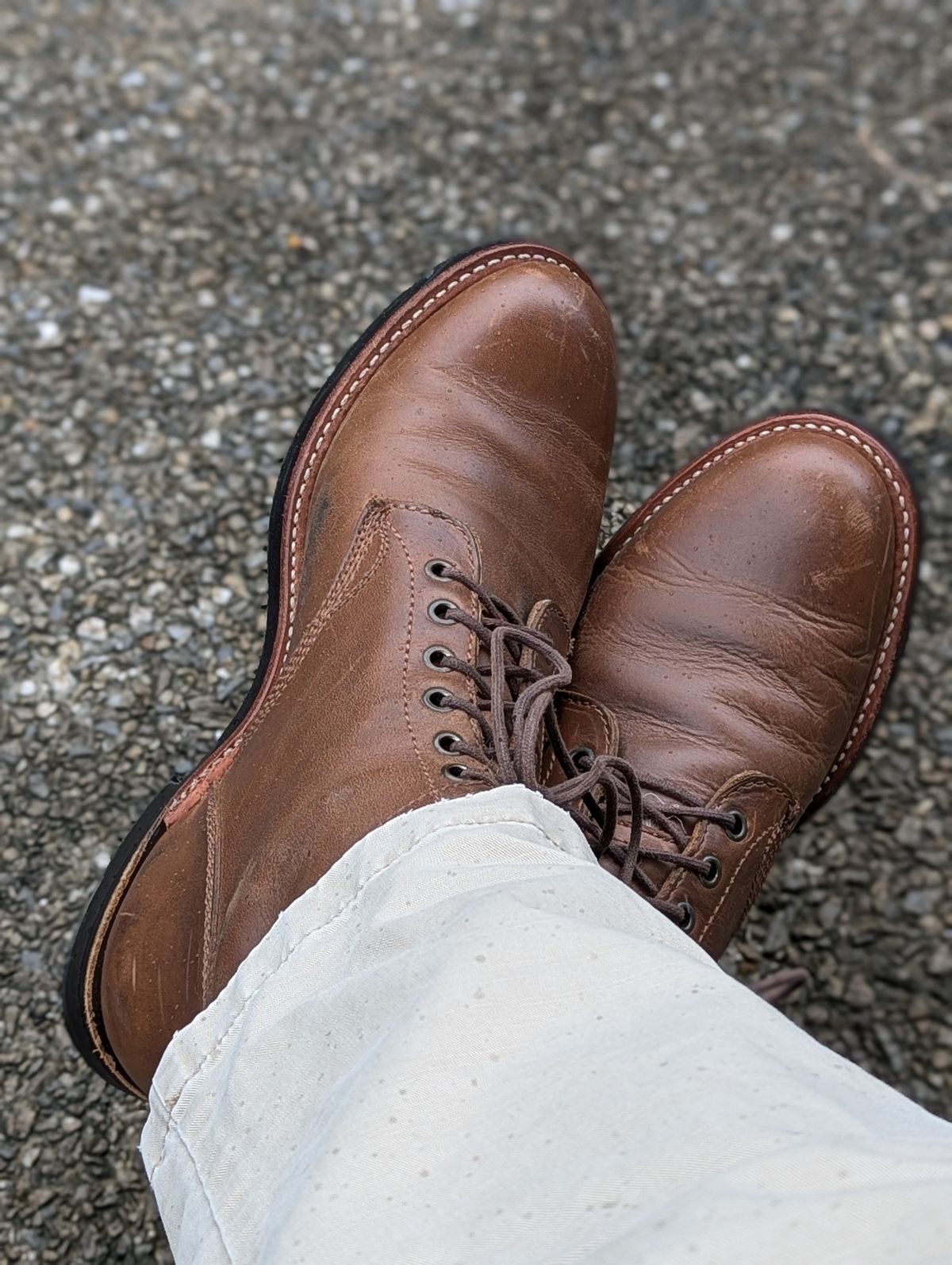 Photo by dwbrunton on November 25, 2024 of the Dayton Boots Service Boot in Brown Chrome.