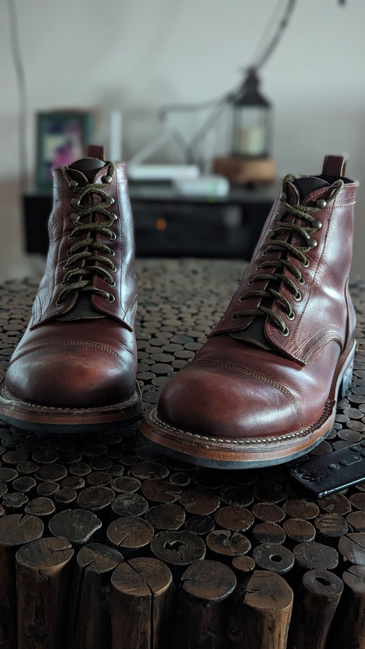 Photo by dwbrunton on February 23, 2024 of the Bordon Tukano Boots in Wickett & Craig Tan Oiled Latigo.