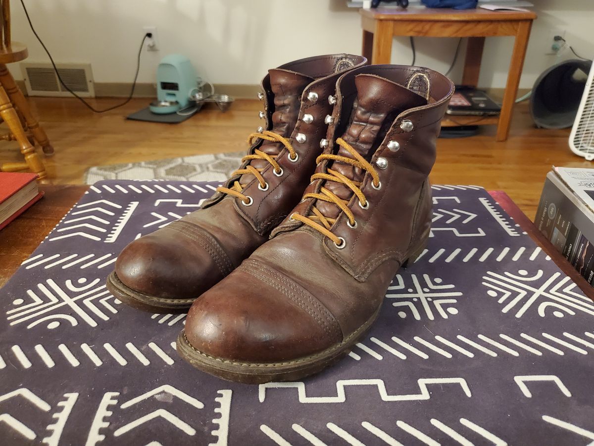 Photo by tdoellman on August 13, 2023 of the Red Wing Iron Ranger in S.B. Foot Amber Harness.