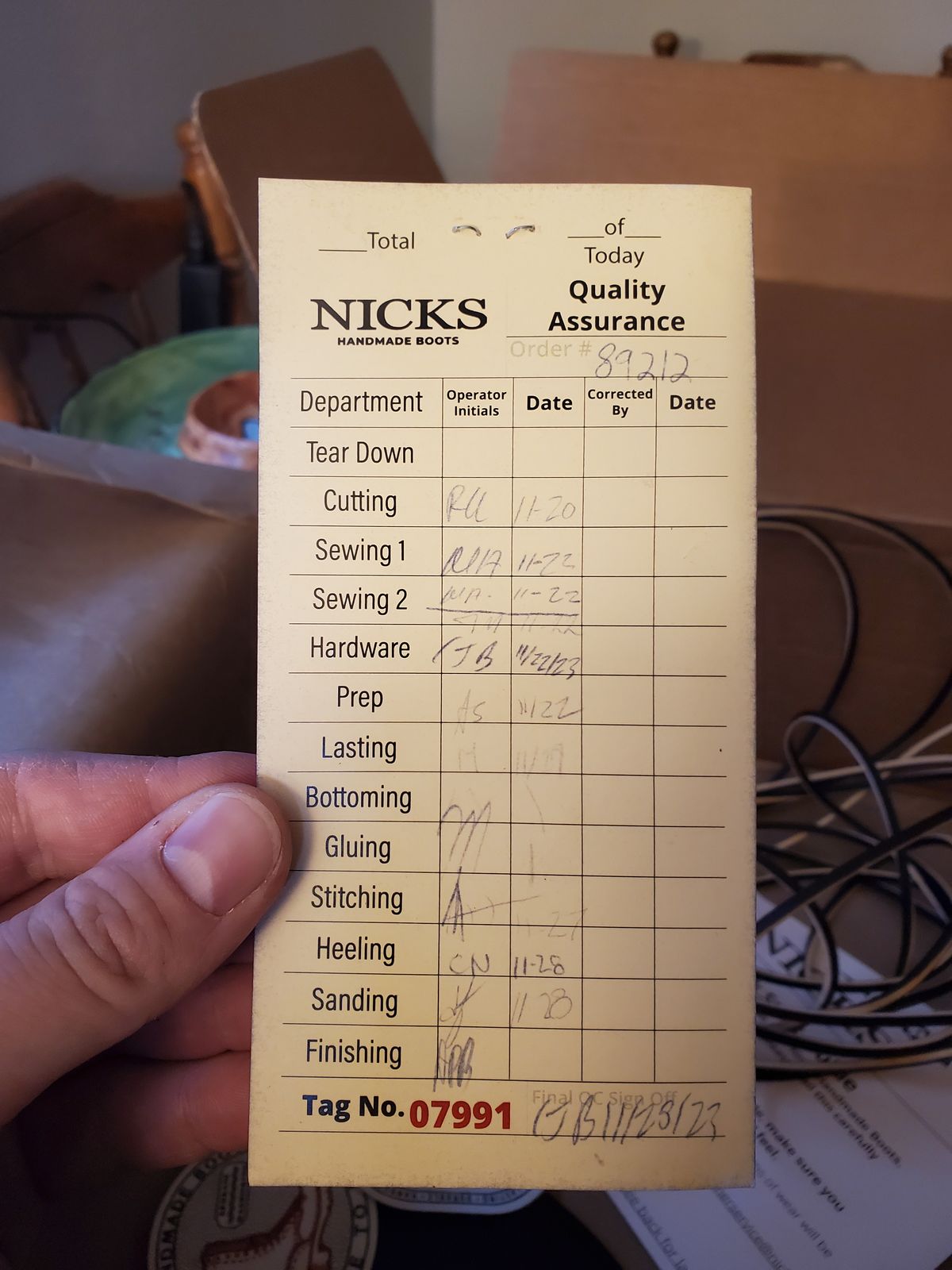 Photo by tdoellman on December 4, 2023 of the Nicks MTO in Horween Brown Chromexcel.