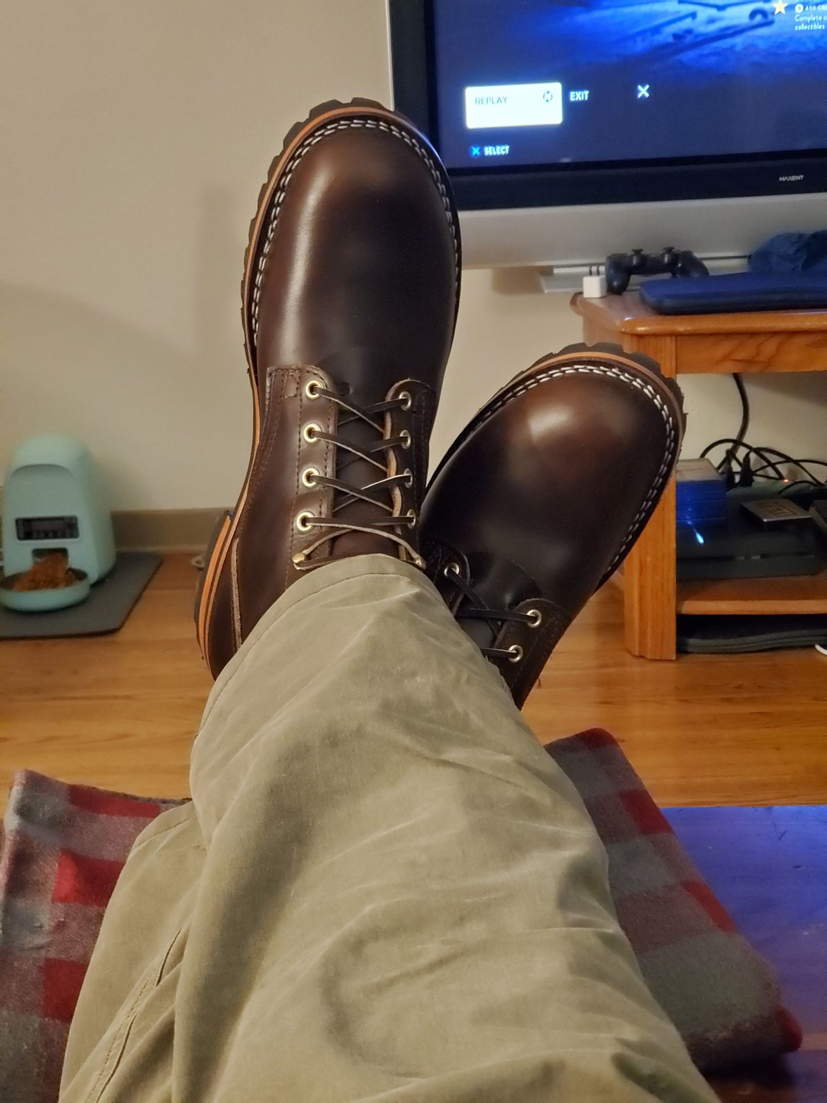 Photo by tdoellman on December 4, 2023 of the Nicks MTO in Horween Brown Chromexcel.