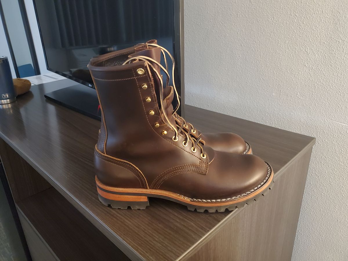 Photo by tdoellman on December 7, 2023 of the Nicks MTO in Horween Brown Chromexcel.