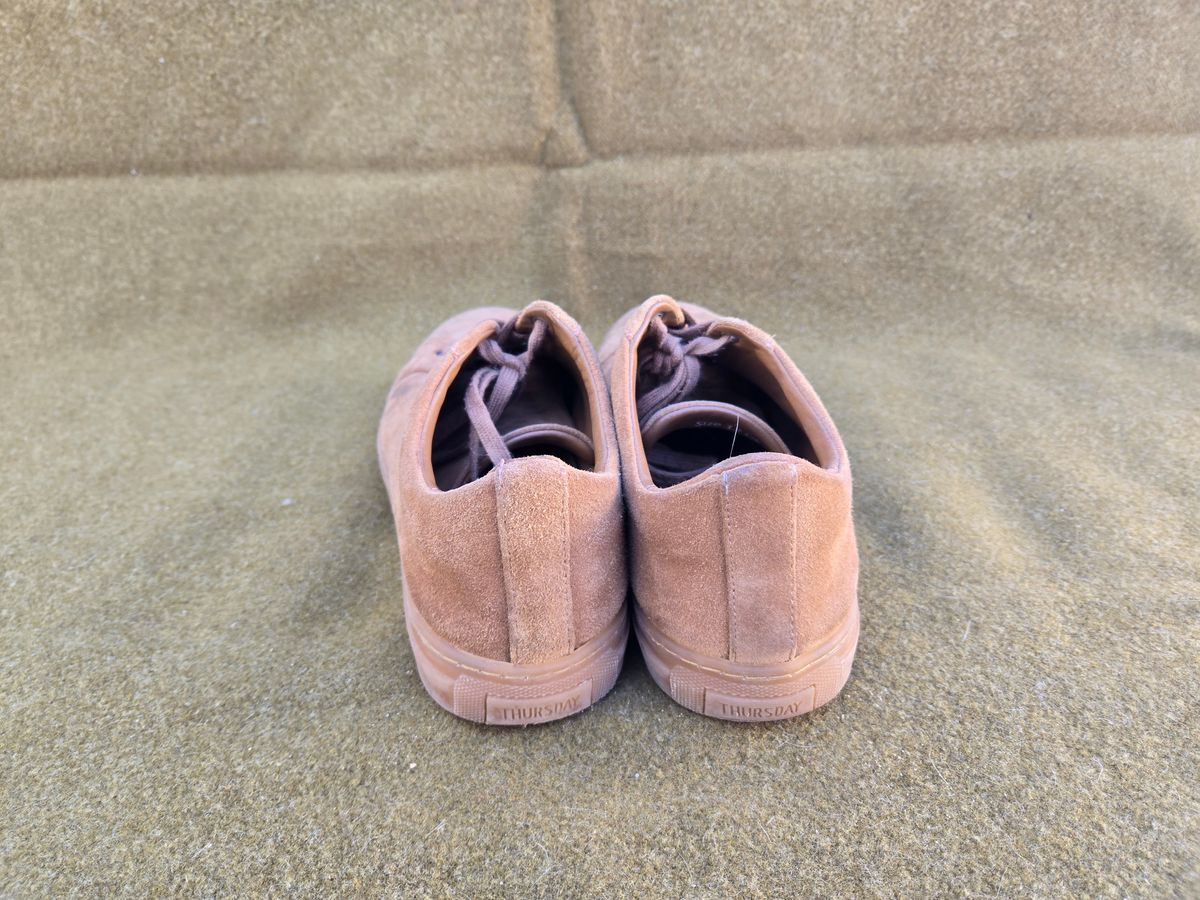 Photo by tdoellman on February 17, 2025 of the Thursday Premier Low Top in Camel Oil Snuff Suede.