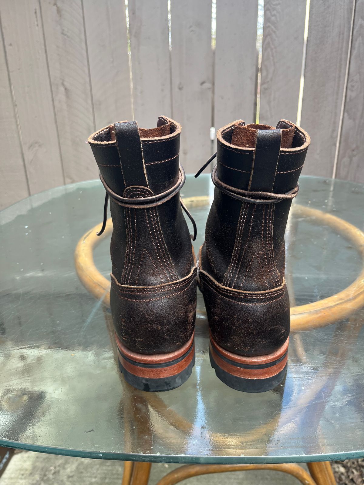 Photo by Francisco on February 23, 2023 of the Nicks Unlisted Model in Horween Brown Waxed Flesh.