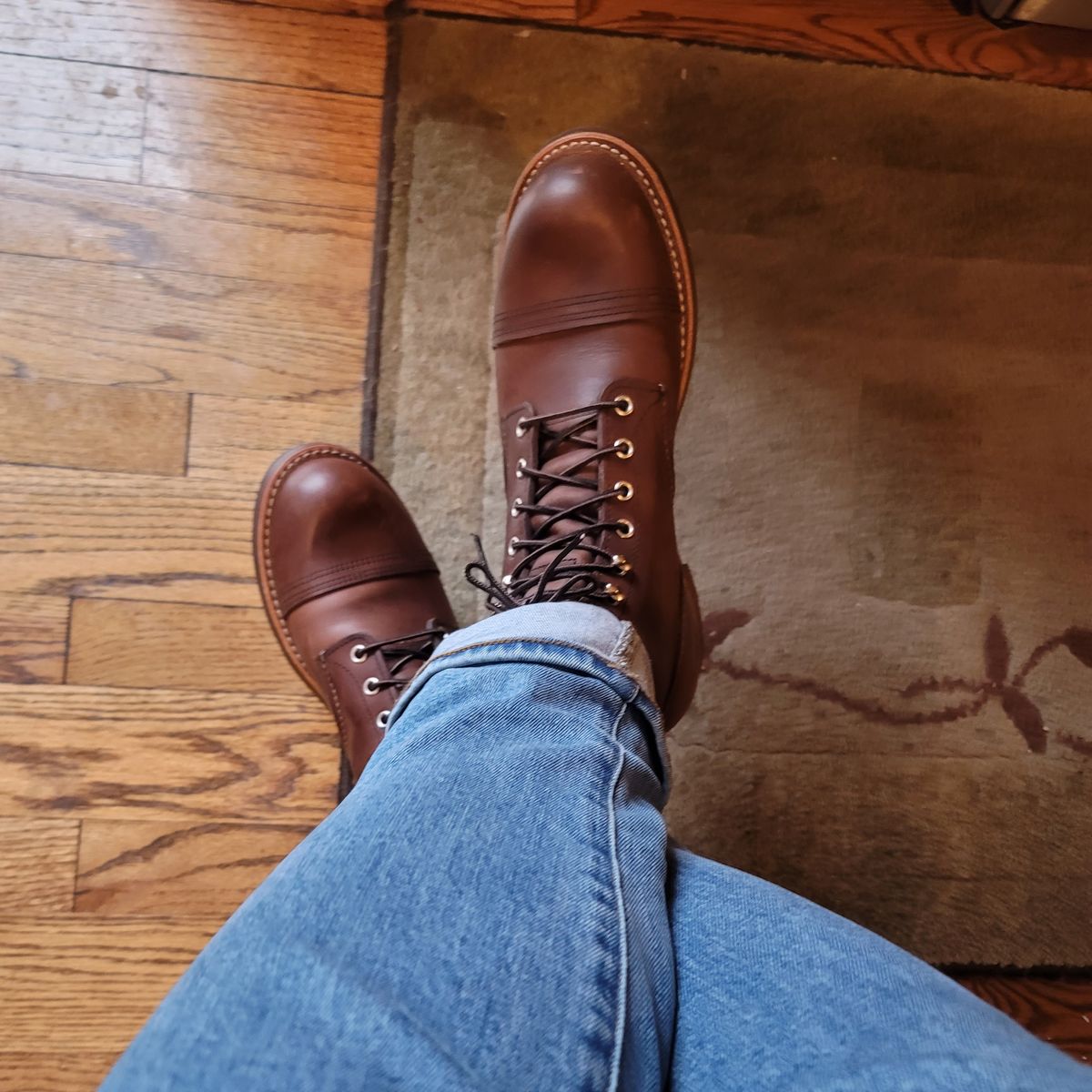 Photo by jdkim on July 26, 2022 of the Red Wing Iron Ranger in S.B. Foot Amber Harness.