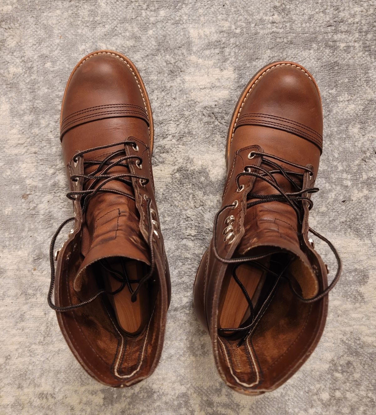 Photo by jdkim on August 4, 2022 of the Red Wing Iron Ranger in S.B. Foot Amber Harness.