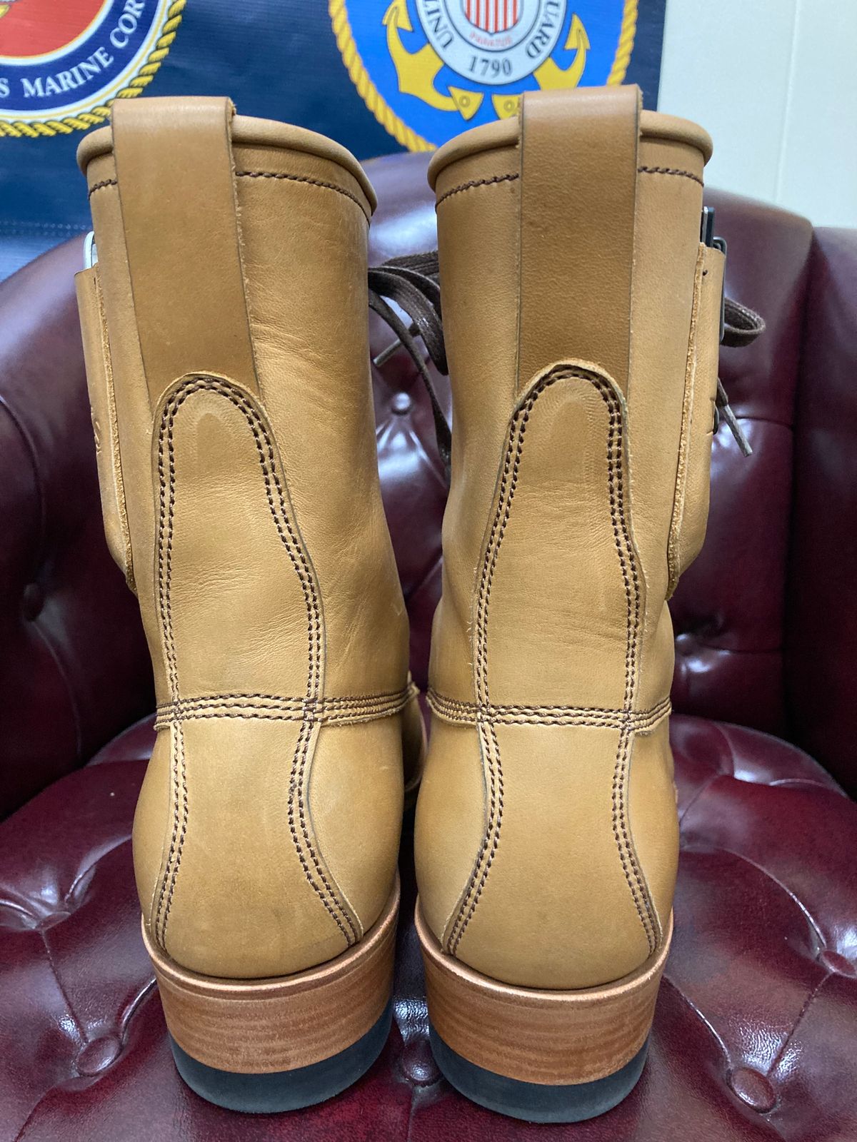 Photo by buellrider on October 1, 2024 of the Willie's Handmade Boots Hunting Boot in Horween Natural Latigo.