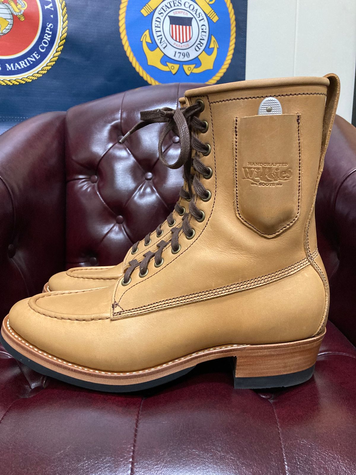Photo by buellrider on October 1, 2024 of the Willie's Handmade Boots Hunting Boot in Horween Natural Latigo.