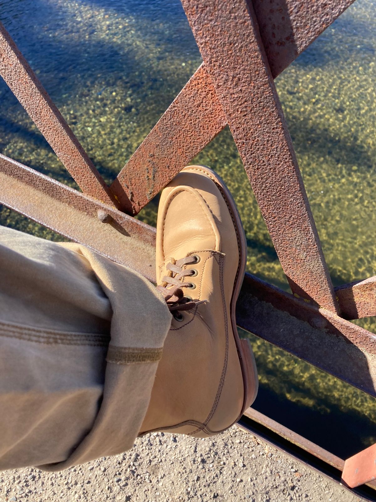 Photo by buellrider on October 12, 2024 of the Willie's Handmade Boots Hunting Boot in Horween Natural Latigo.