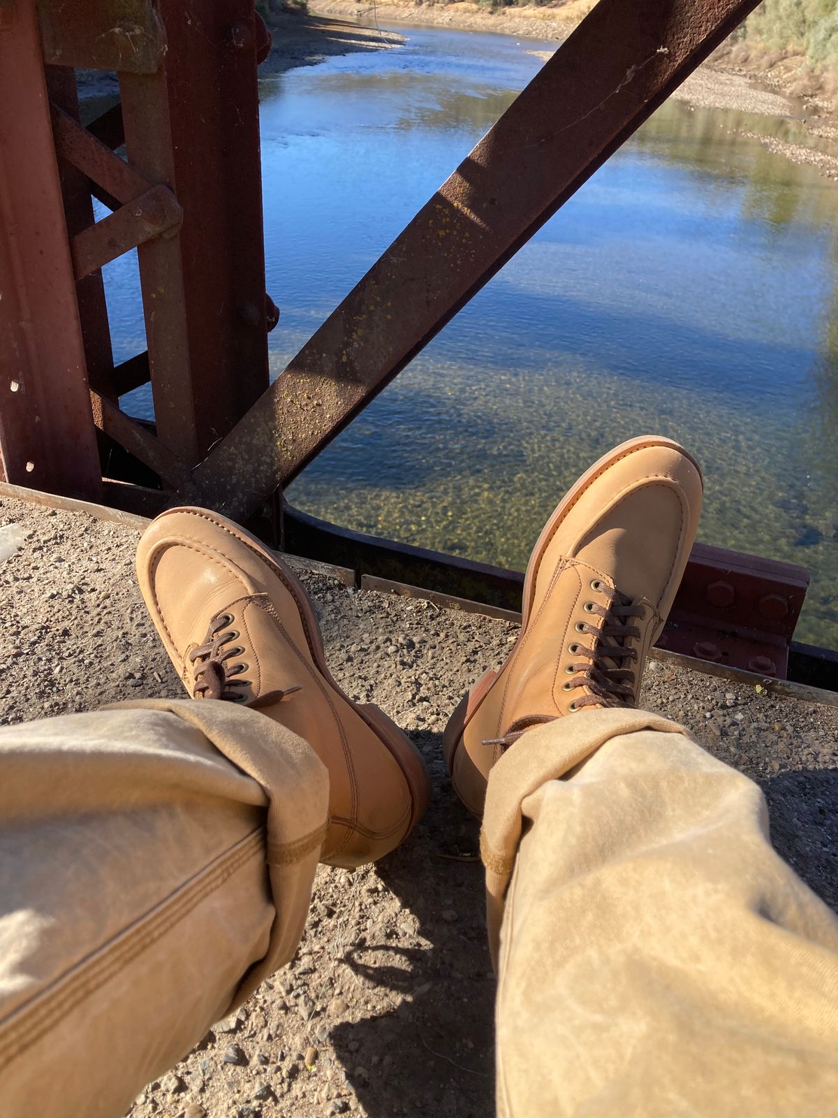 Photo by buellrider on November 3, 2024 of the Willie's Handmade Boots Hunting Boot in Horween Natural Latigo.