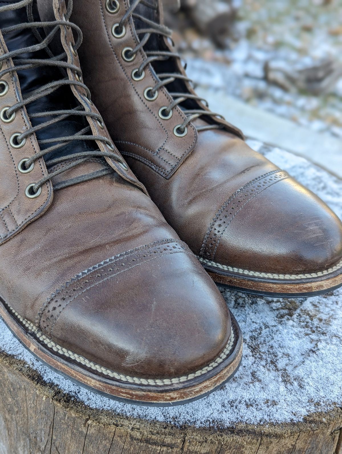 Photo by timelesstough on January 1, 2024 of the Viberg Service Boot BCT in Maryam 1071 Horsebutt.