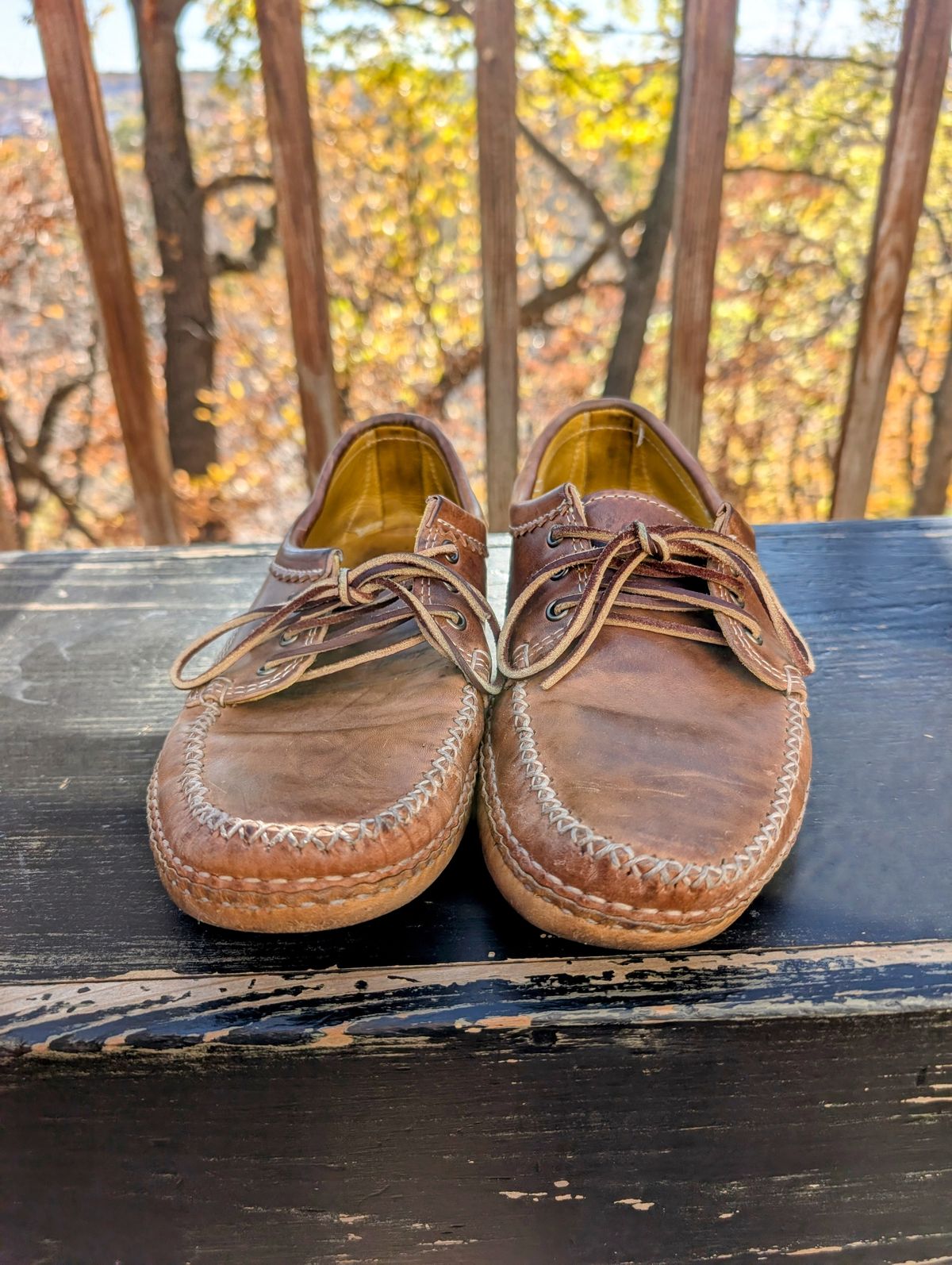 Photo by timelesstough on November 3, 2025 of the Quoddy Grizzly Moc in Maryam Fango Horsebutt.