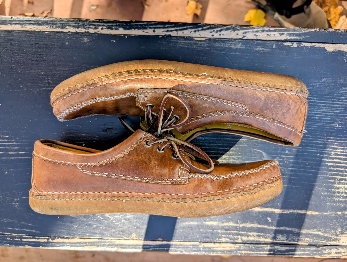 Photo by timelesstough on November 3, 2025 of the Quoddy Grizzly Moc in Maryam Fango Horsebutt.