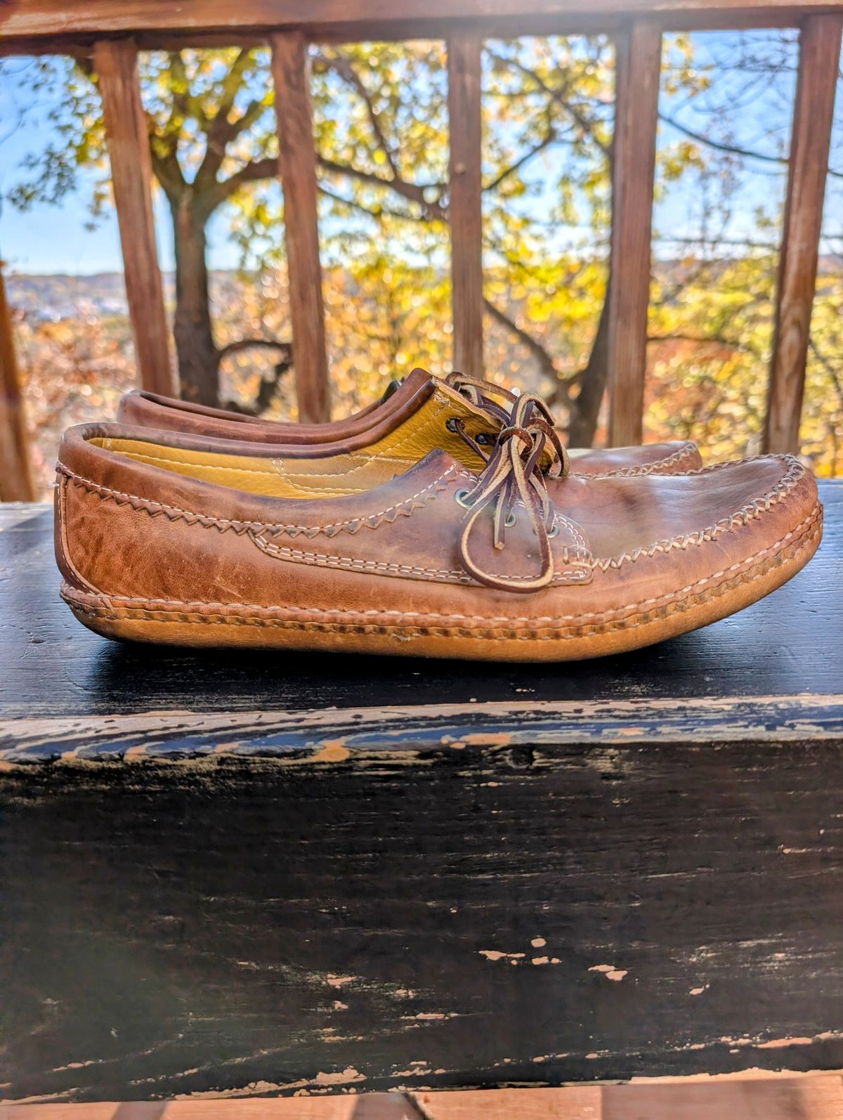 Photo by timelesstough on November 3, 2025 of the Quoddy Grizzly Moc in Maryam Fango Horsebutt.