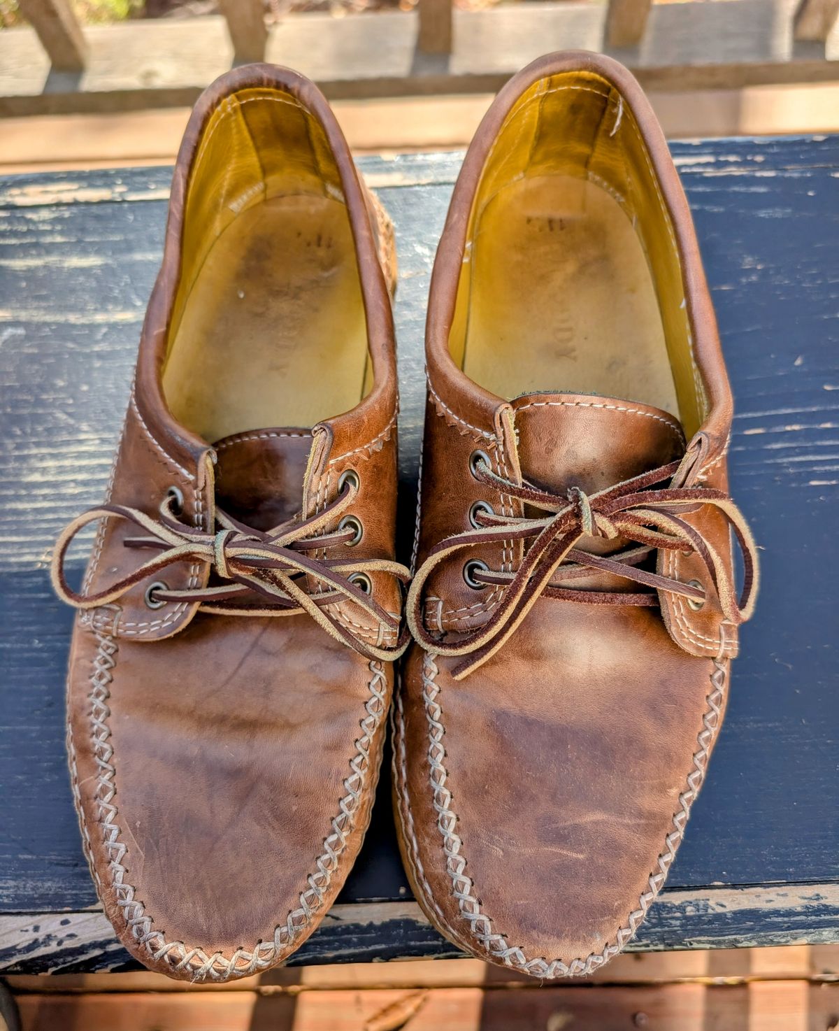 Photo by timelesstough on November 3, 2025 of the Quoddy Grizzly Moc in Maryam Fango Horsebutt.