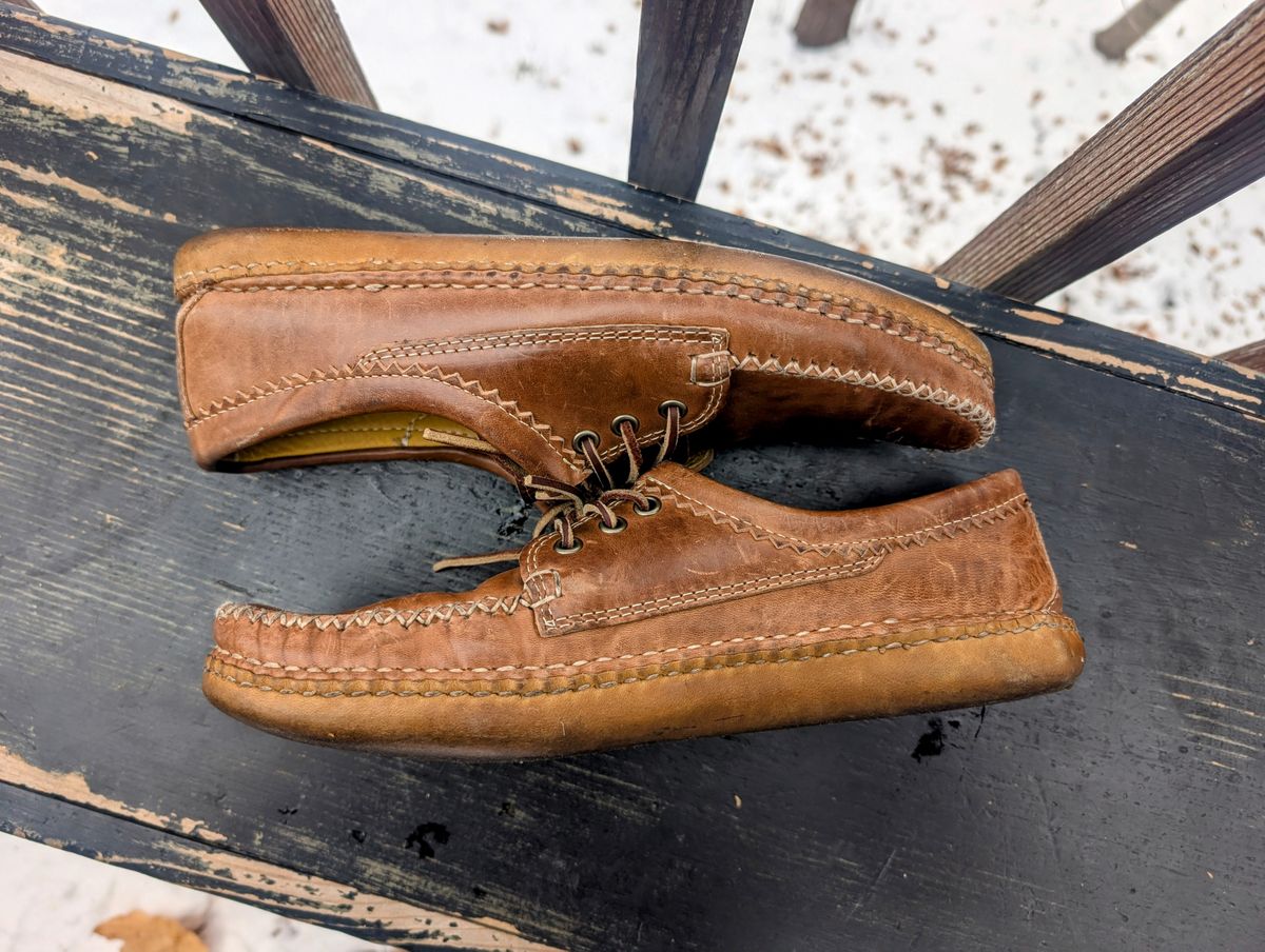 Photo by timelesstough on December 4, 2025 of the Quoddy Grizzly Moc in Maryam Fango Horsebutt.