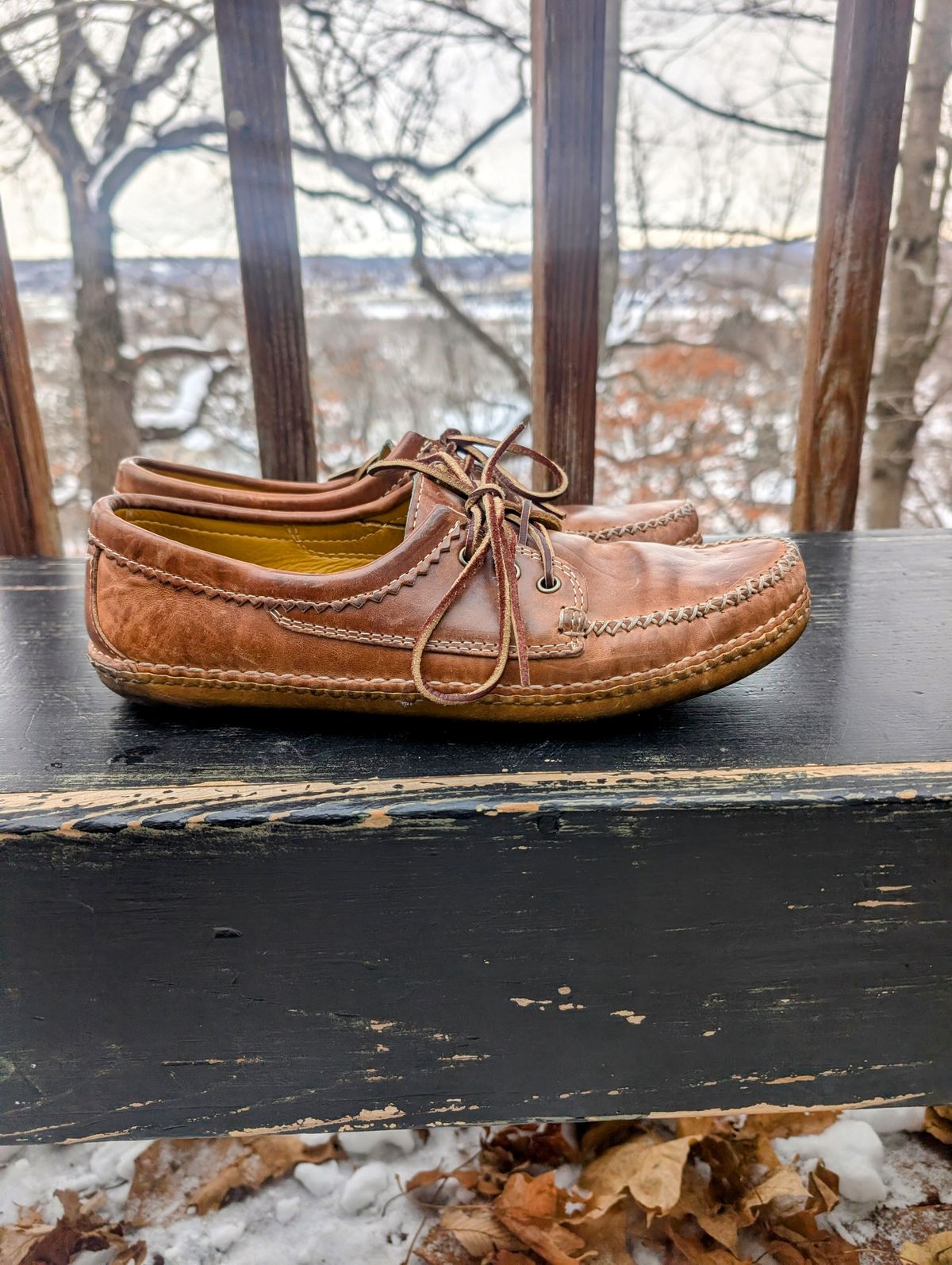 Photo by timelesstough on December 4, 2025 of the Quoddy Grizzly Moc in Maryam Fango Horsebutt.