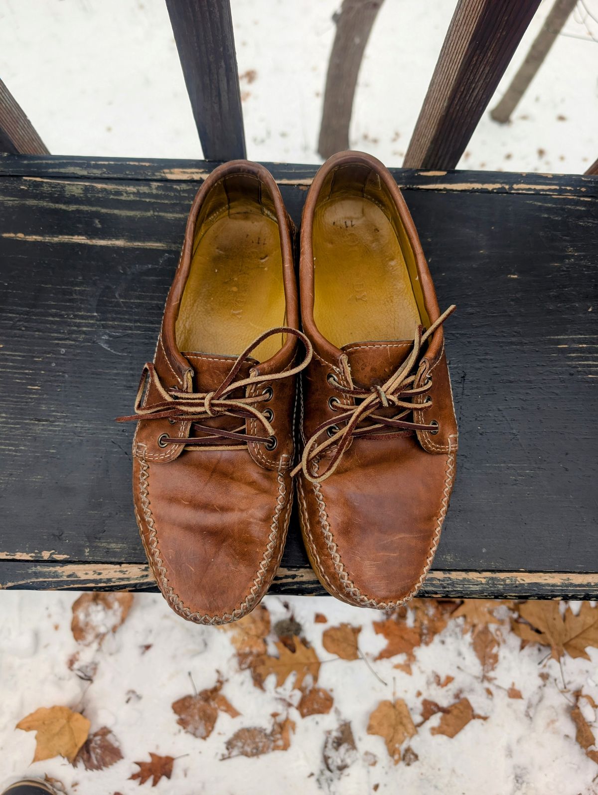 Photo by timelesstough on December 4, 2025 of the Quoddy Grizzly Moc in Maryam Fango Horsebutt.