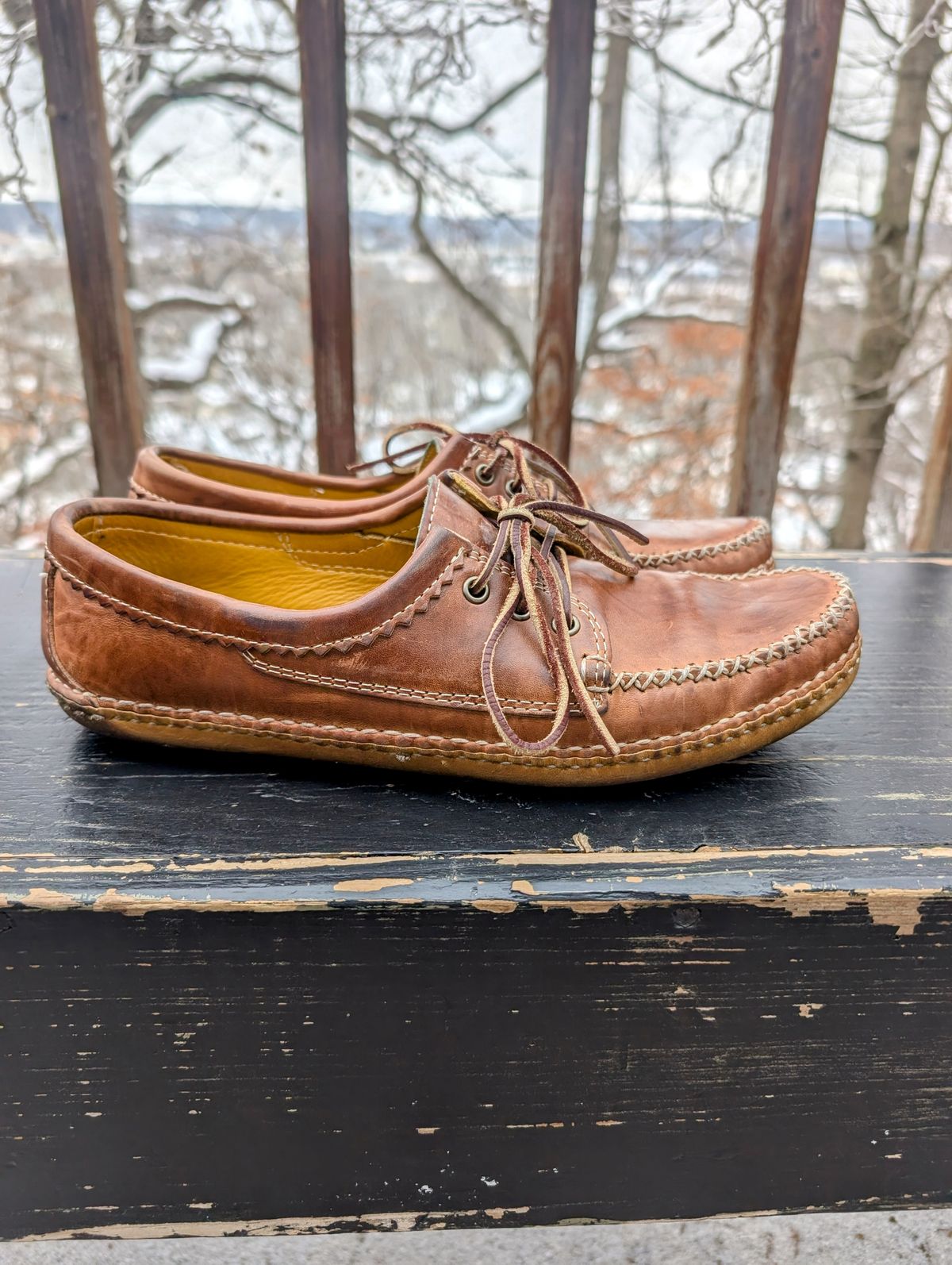 Photo by timelesstough on January 3, 2026 of the Quoddy Grizzly Moc in Maryam Fango Horsebutt.