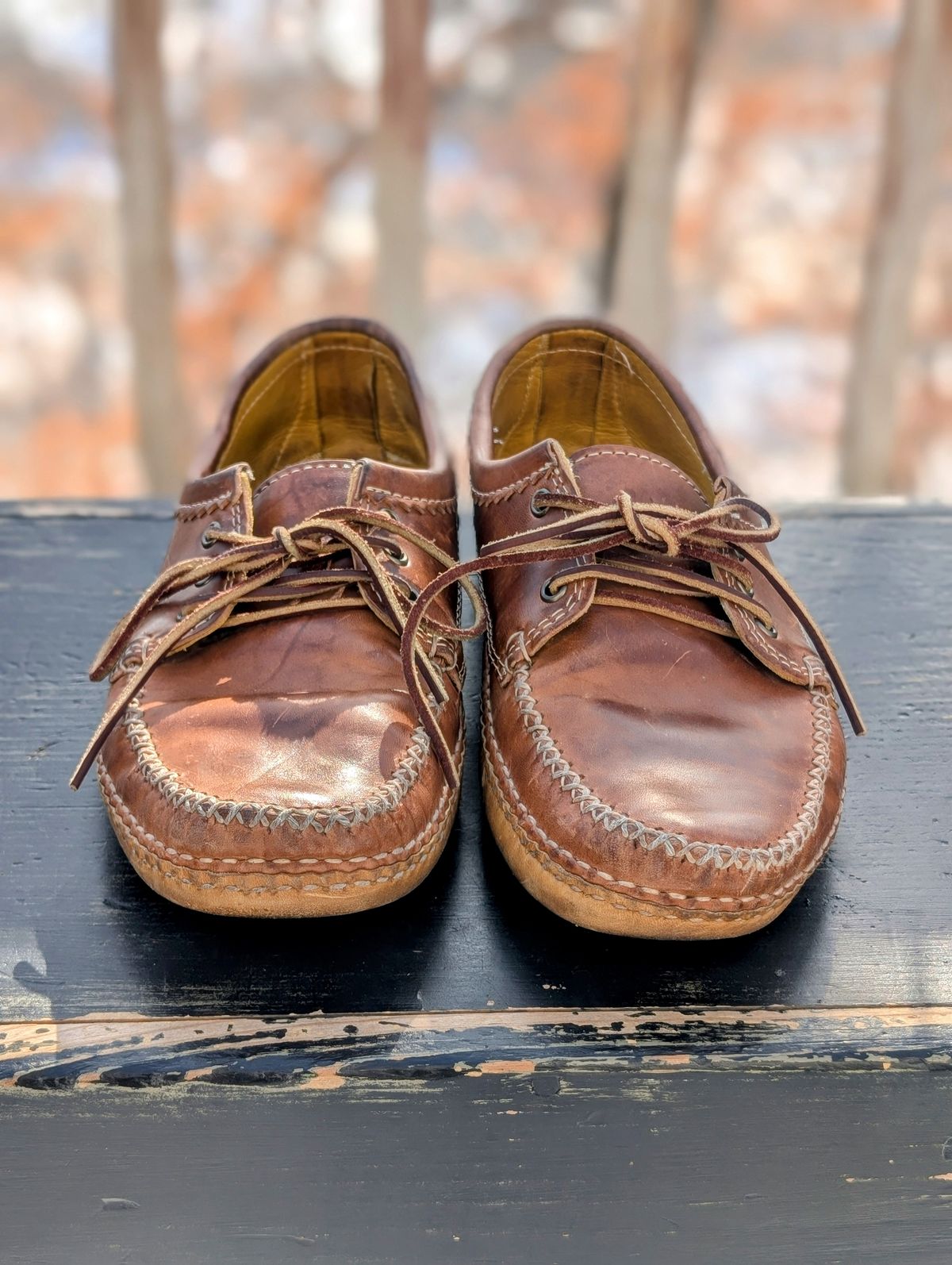 Photo by timelesstough on February 2, 2026 of the Quoddy Grizzly Moc in Maryam Fango Horsebutt.