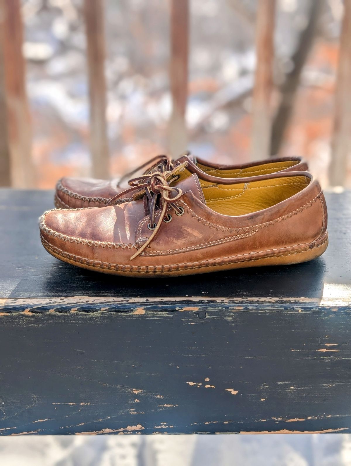 Photo by timelesstough on February 2, 2026 of the Quoddy Grizzly Moc in Maryam Fango Horsebutt.