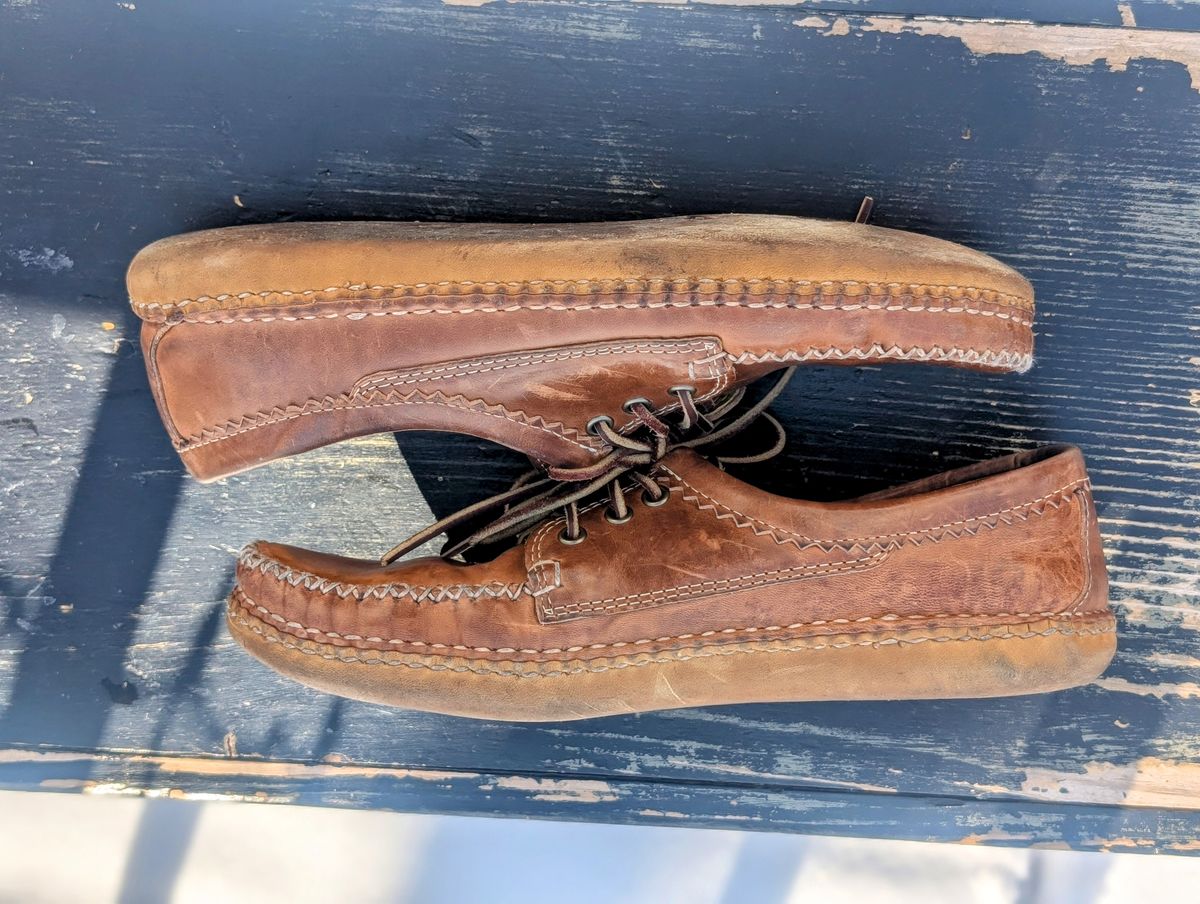 Photo by timelesstough on February 2, 2026 of the Quoddy Grizzly Moc in Maryam Fango Horsebutt.