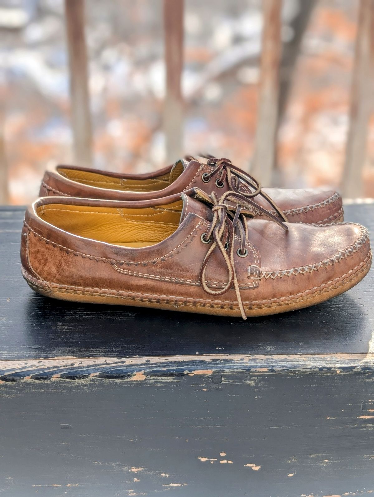 Photo by timelesstough on February 2, 2026 of the Quoddy Grizzly Moc in Maryam Fango Horsebutt.