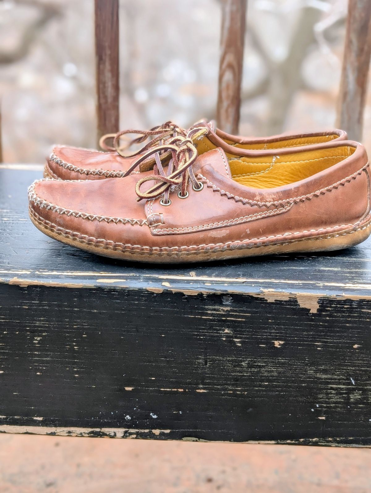 Photo by timelesstough on March 4, 2026 of the Quoddy Grizzly Moc in Maryam Fango Horsebutt.