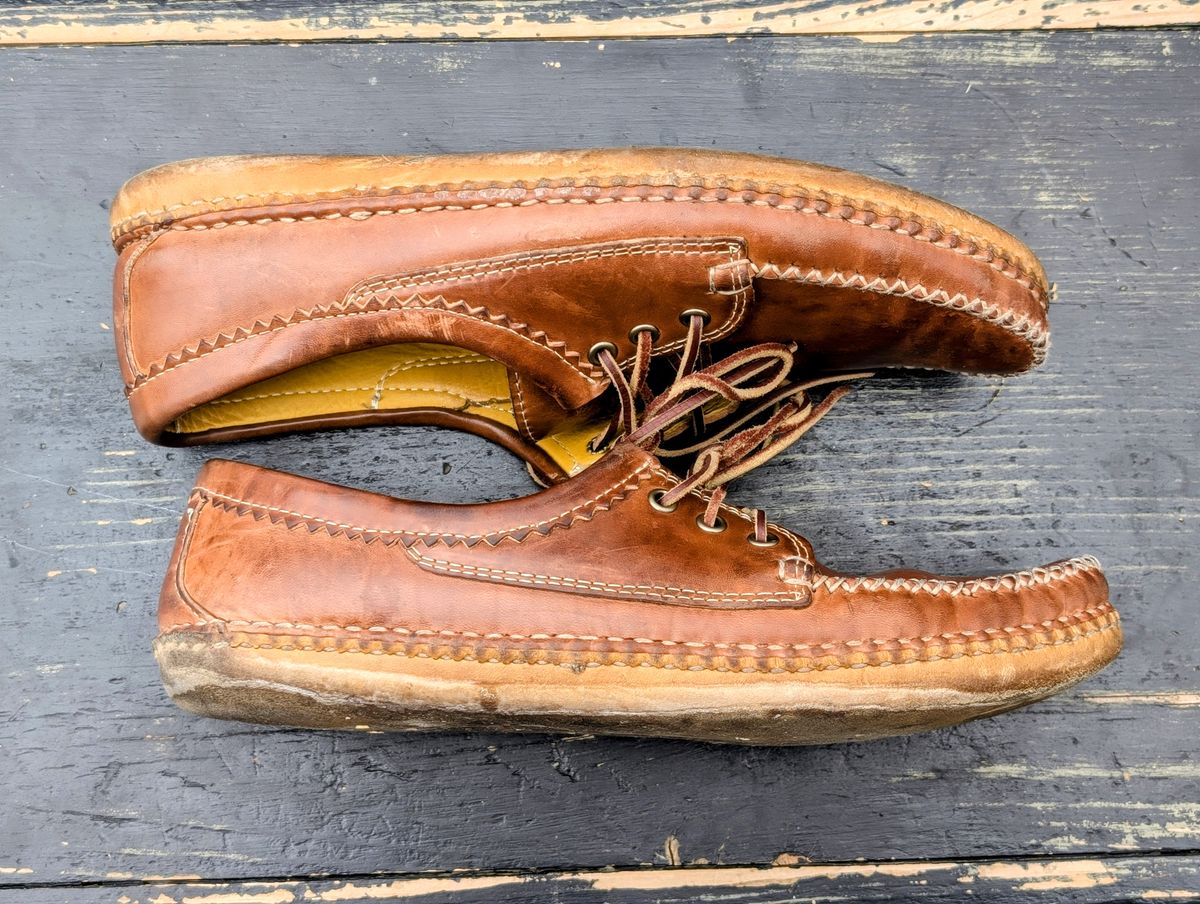 Photo by timelesstough on March 4, 2026 of the Quoddy Grizzly Moc in Maryam Fango Horsebutt.