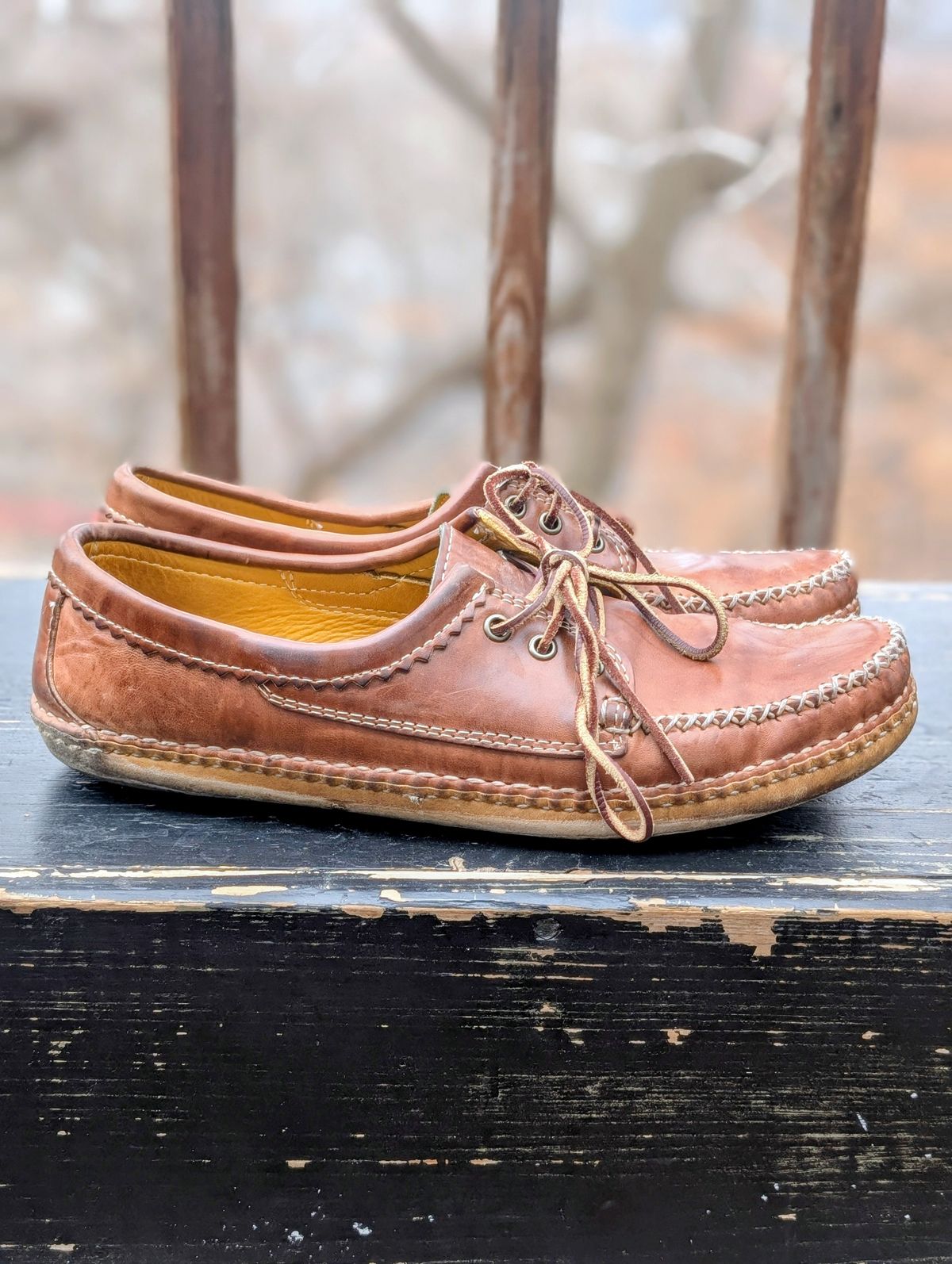 Photo by timelesstough on March 4, 2026 of the Quoddy Grizzly Moc in Maryam Fango Horsebutt.