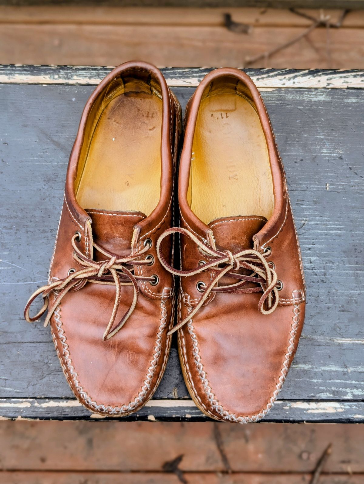 Photo by timelesstough on March 4, 2026 of the Quoddy Grizzly Moc in Maryam Fango Horsebutt.