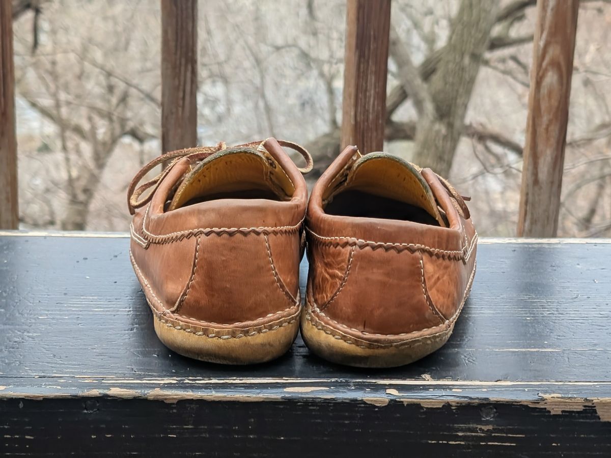 Photo by timelesstough on April 3, 2026 of the Quoddy Grizzly Moc in Maryam Fango Horsebutt.