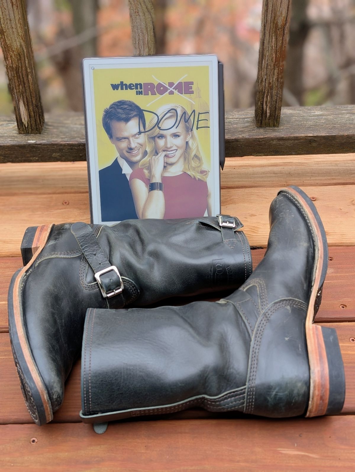 Photo by timelesstough on November 4, 2024 of the Wesco Mister Lou in Maryam Petrolio Waxed Black Horsehide.